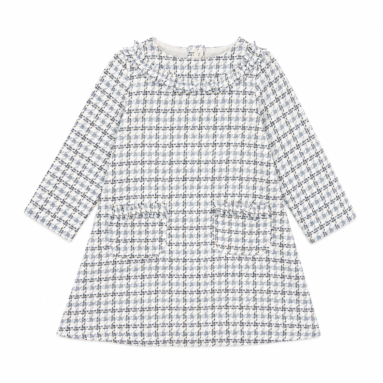 Vestido azul xadrez para bebé menina da Fina Ejerique copia