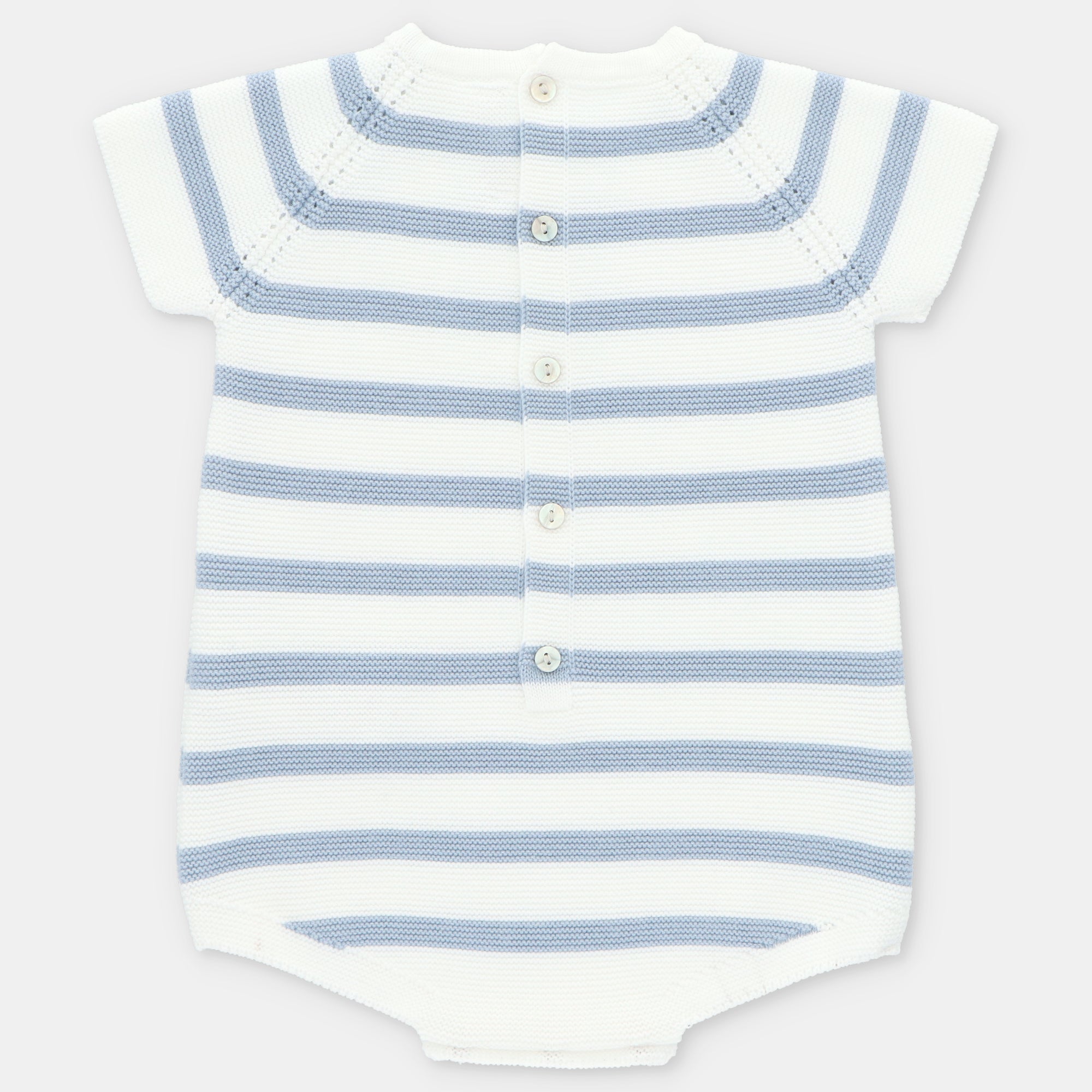 Fofo de malha com riscas azuis para recém-nascido da Martín Aranda "Surrey"