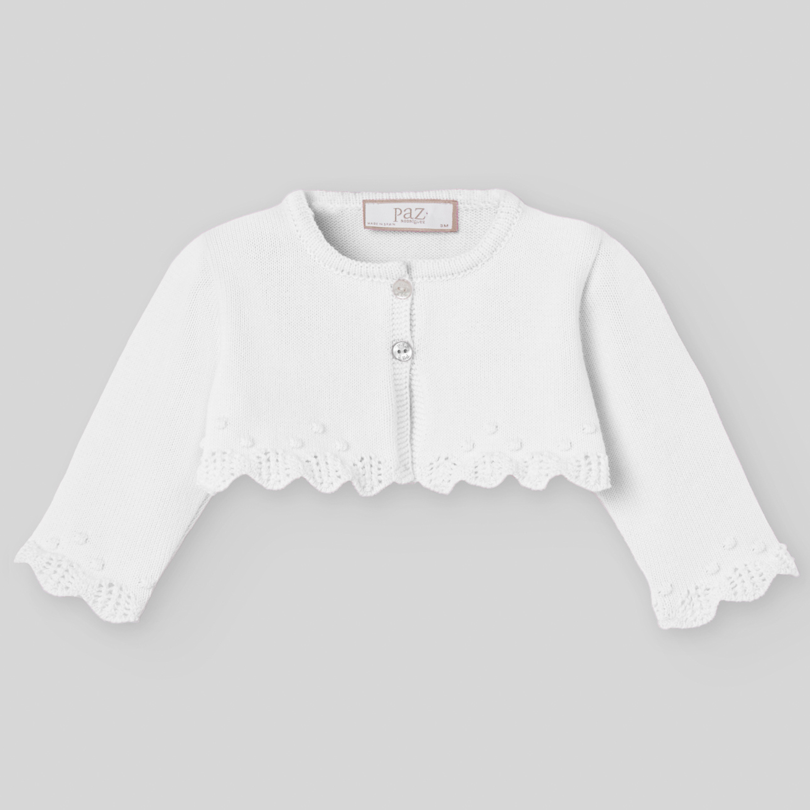 Bolero em malha branco da Paz Rodriguez "Espuma"