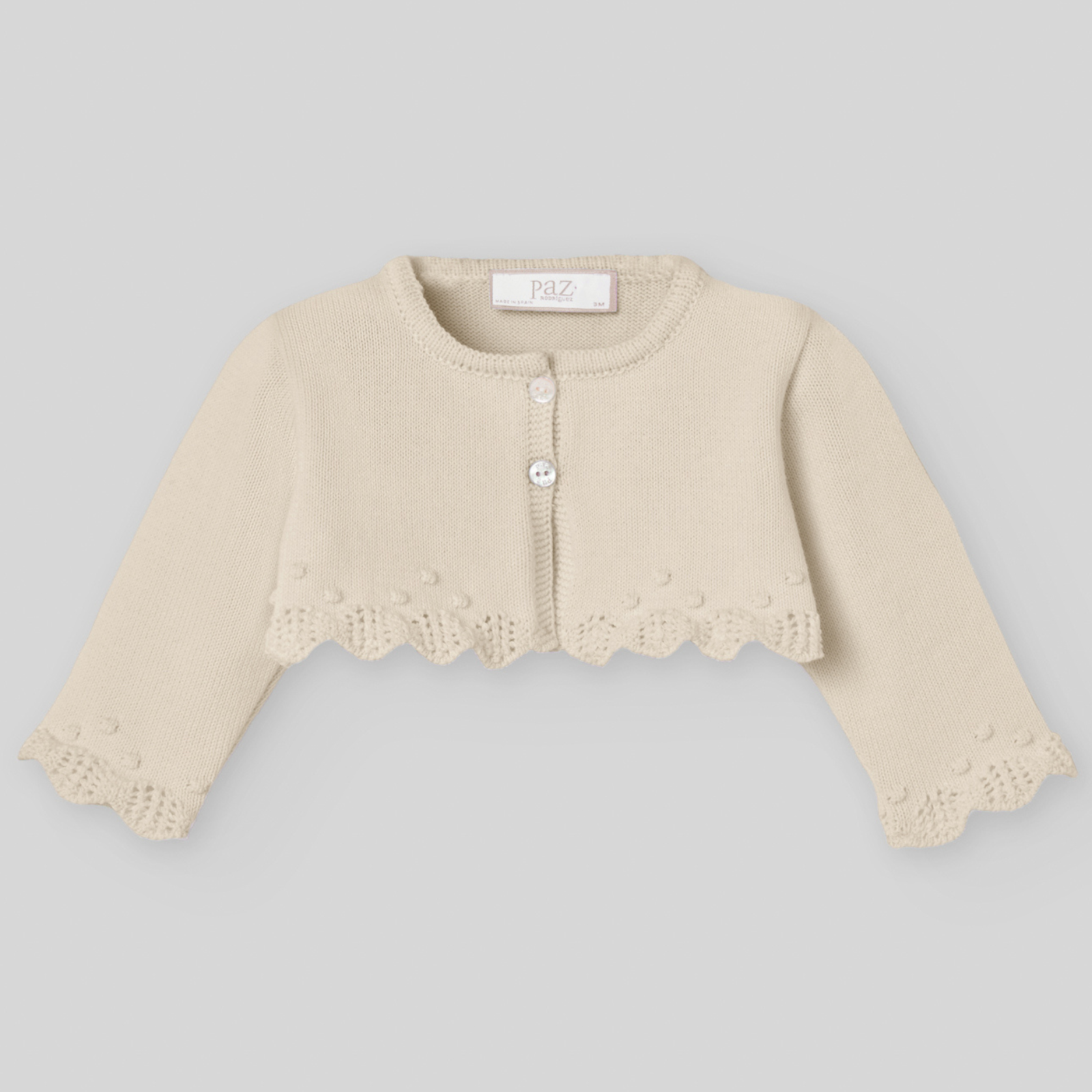 Bolero em malha bege da Paz Rodriguez "Nectar"