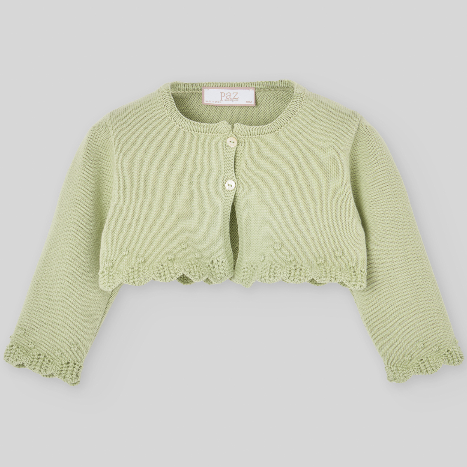 Bolero em malha verde da Paz Rodriguez "Frescura"