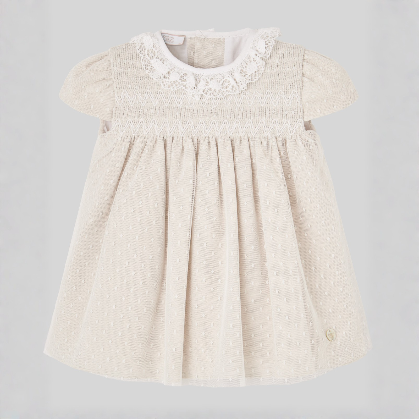 Vestido e tapa fralda de cerimónia da Paz Rodriguez "Nectar"