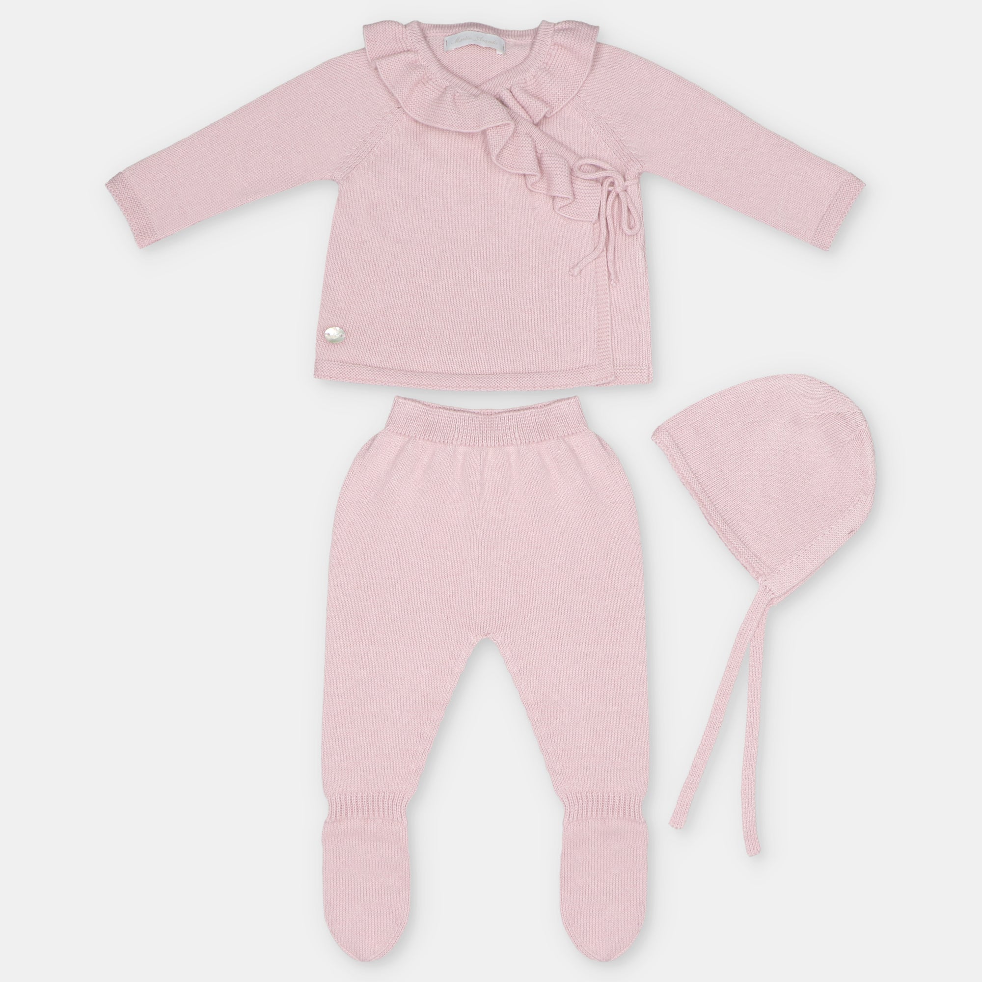 Conjunto rosa para recém-nascida da Martín Aranda "Lena"