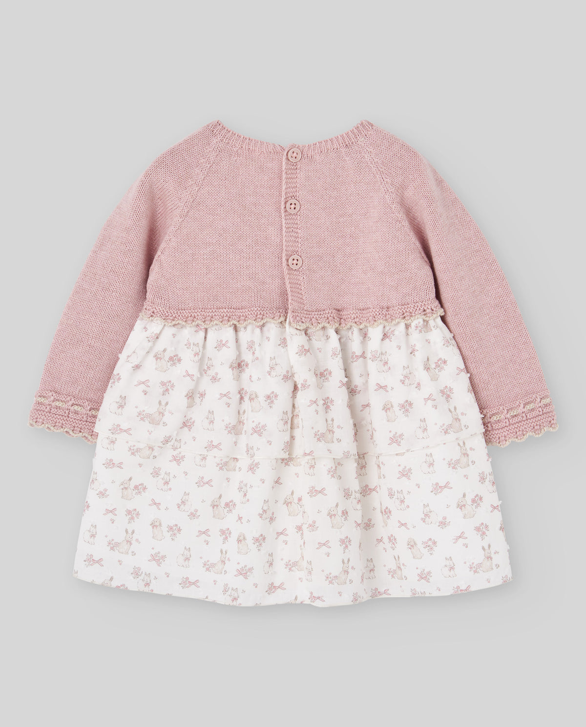 Vestido combinado e tapa fralda rosa da Paz Rodriguez "Val"