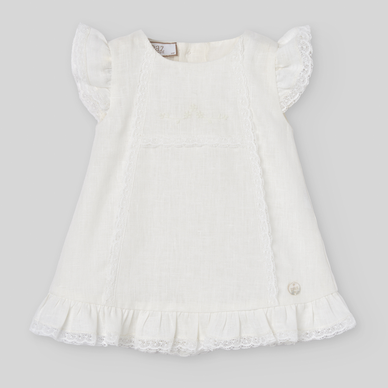 Vestido e tapa fralda de cerimónia da Paz Rodriguez "Alegra"