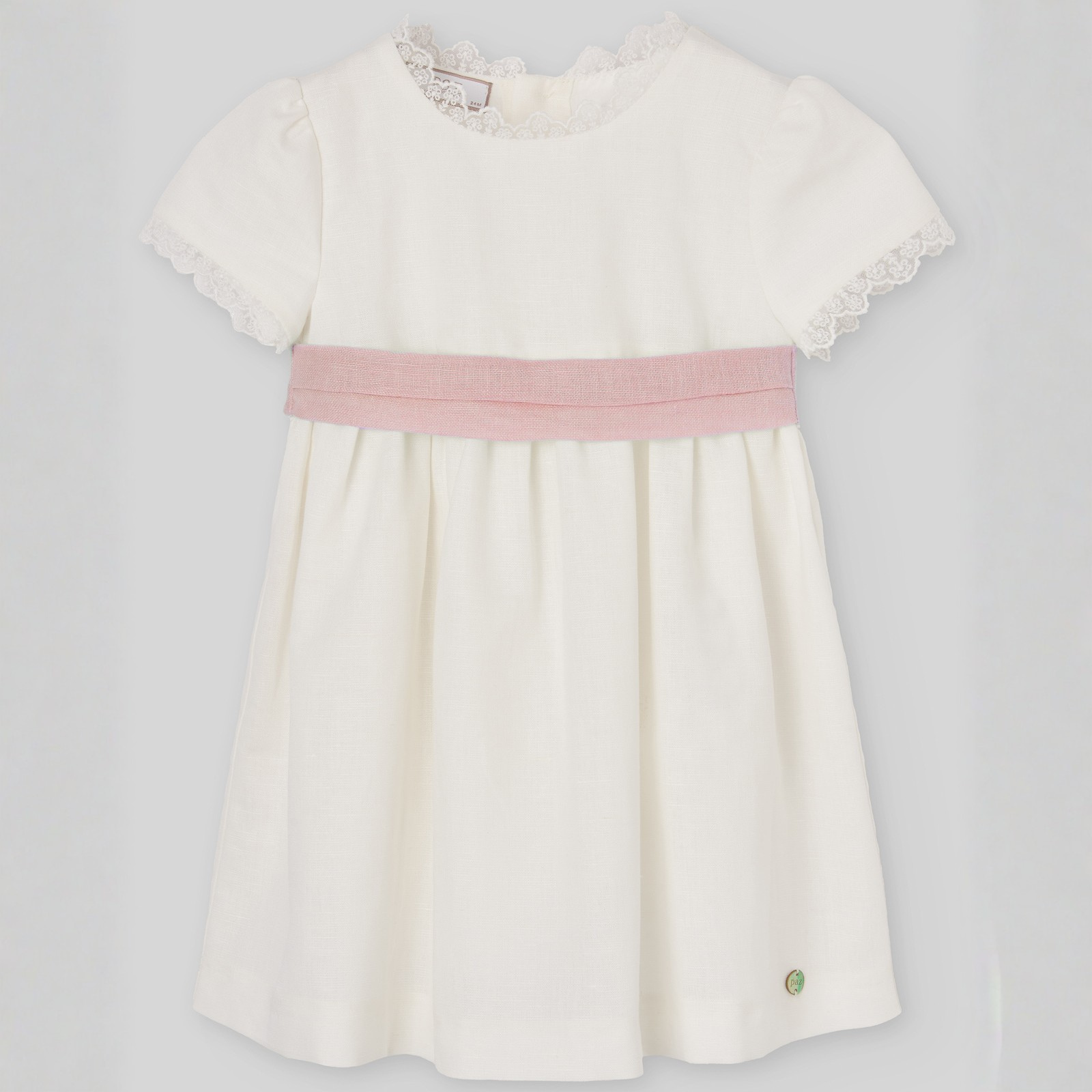 Vestido e tapa fralda para cerimonia pérola e rosa da Paz Rodriguez "Cerimónia"
