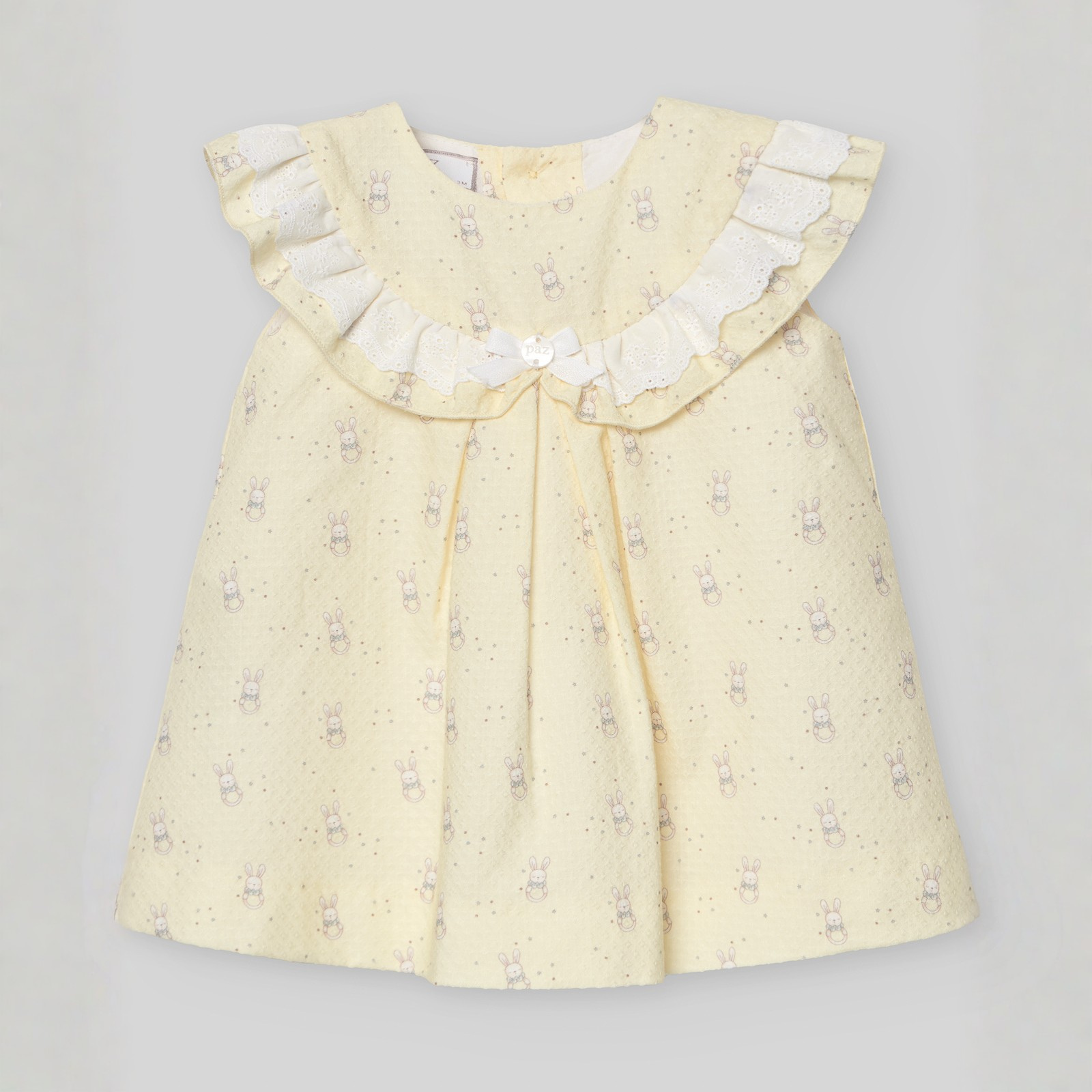 Vestido e tapa fralda amarelo da Paz Rodriguez "Albor"