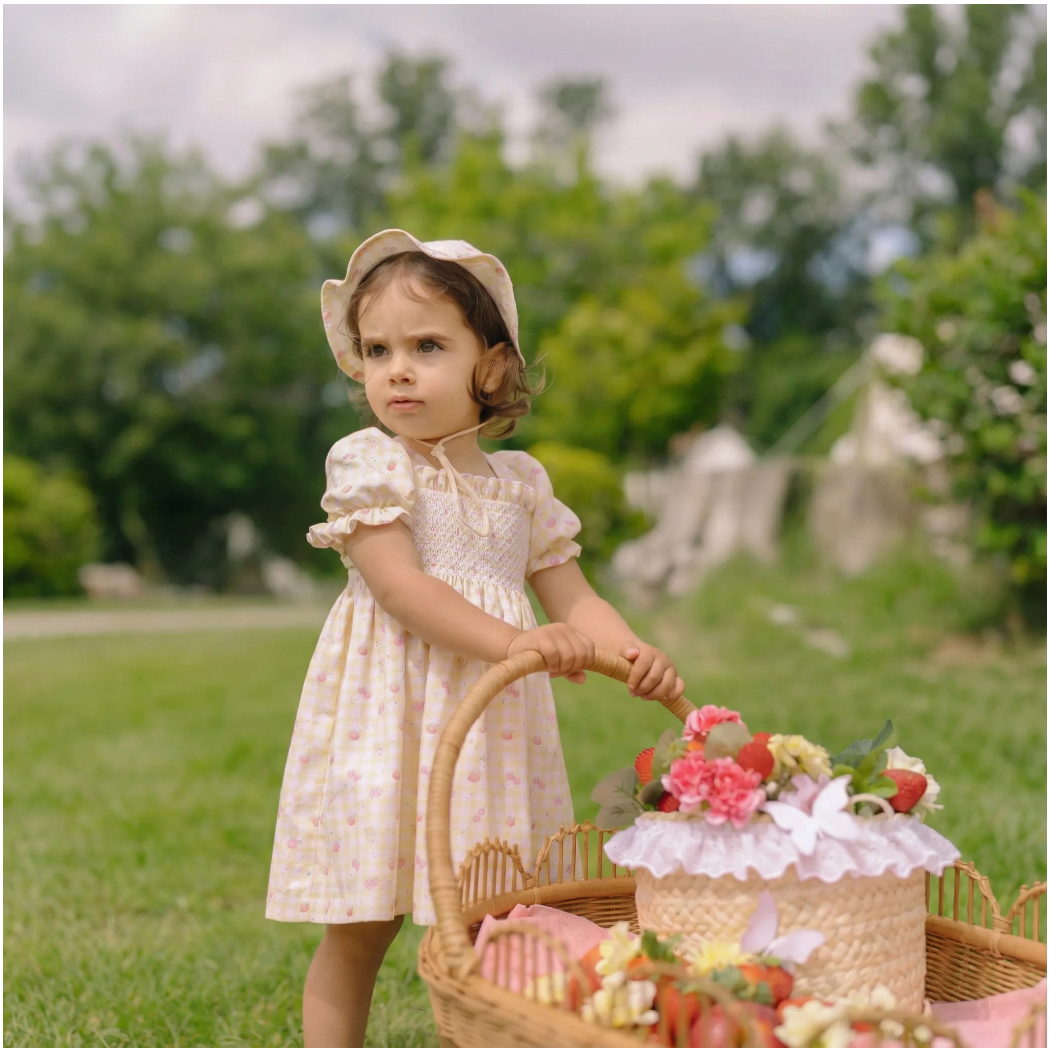 Chapéu vichy amarelo da Paz Rodriguez "Frutitas"