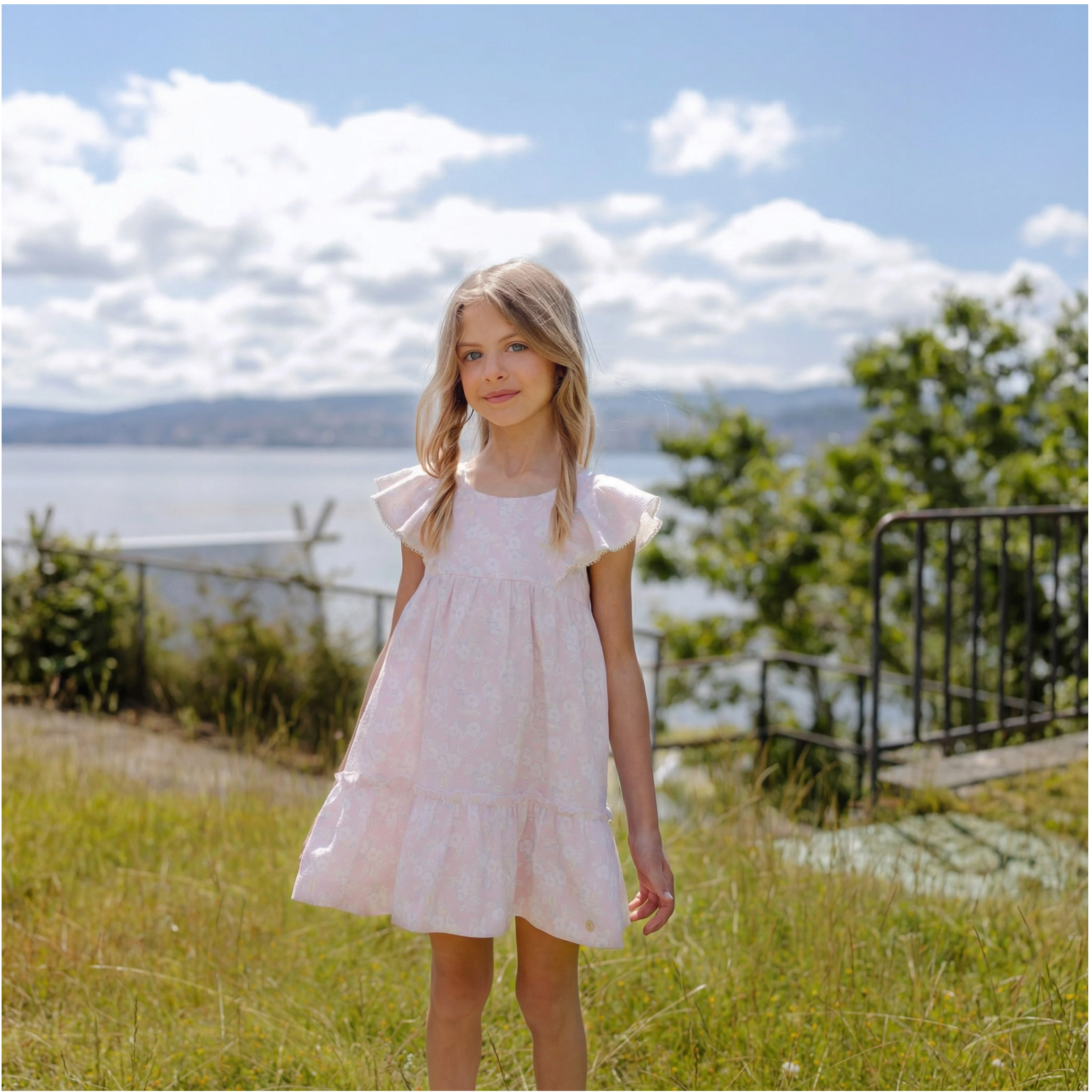 Vestido estampado rosa da Paz Rodriguez "Candy"