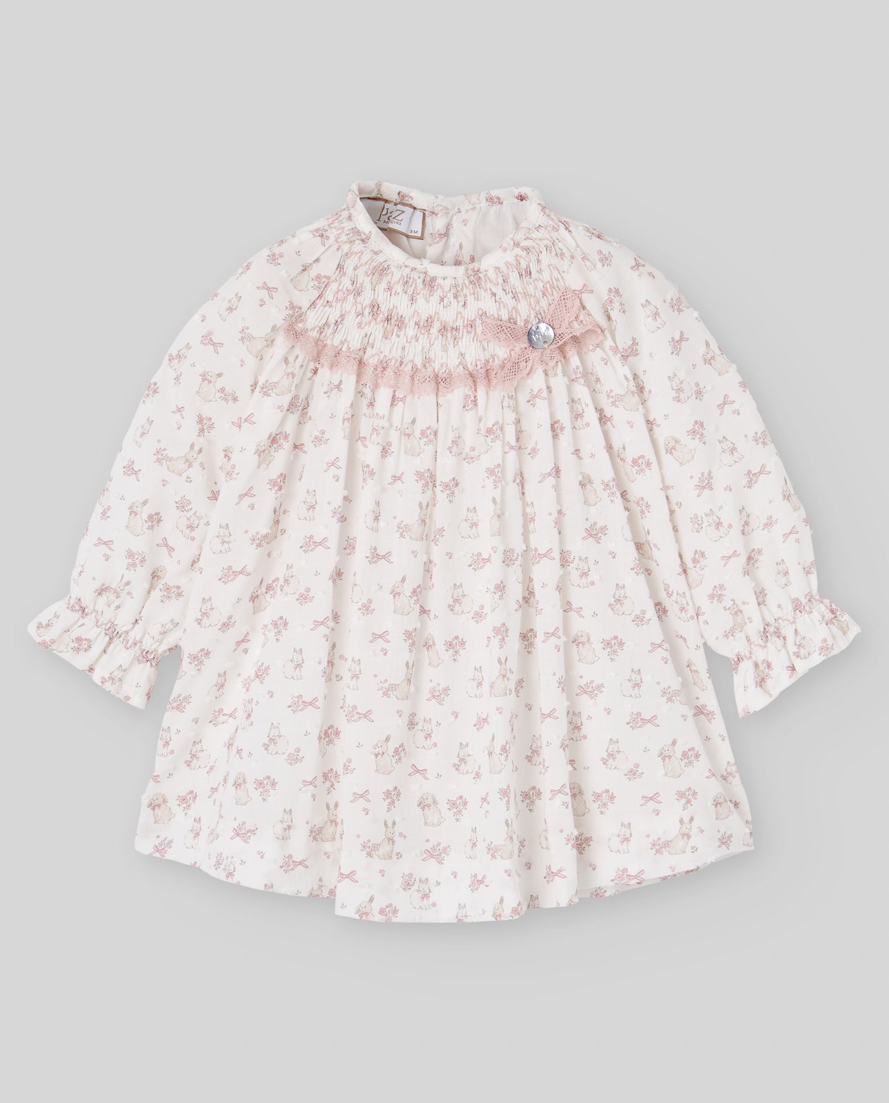Vestido e tapa fralda estampado rosa da Paz Rodriguez "Val"