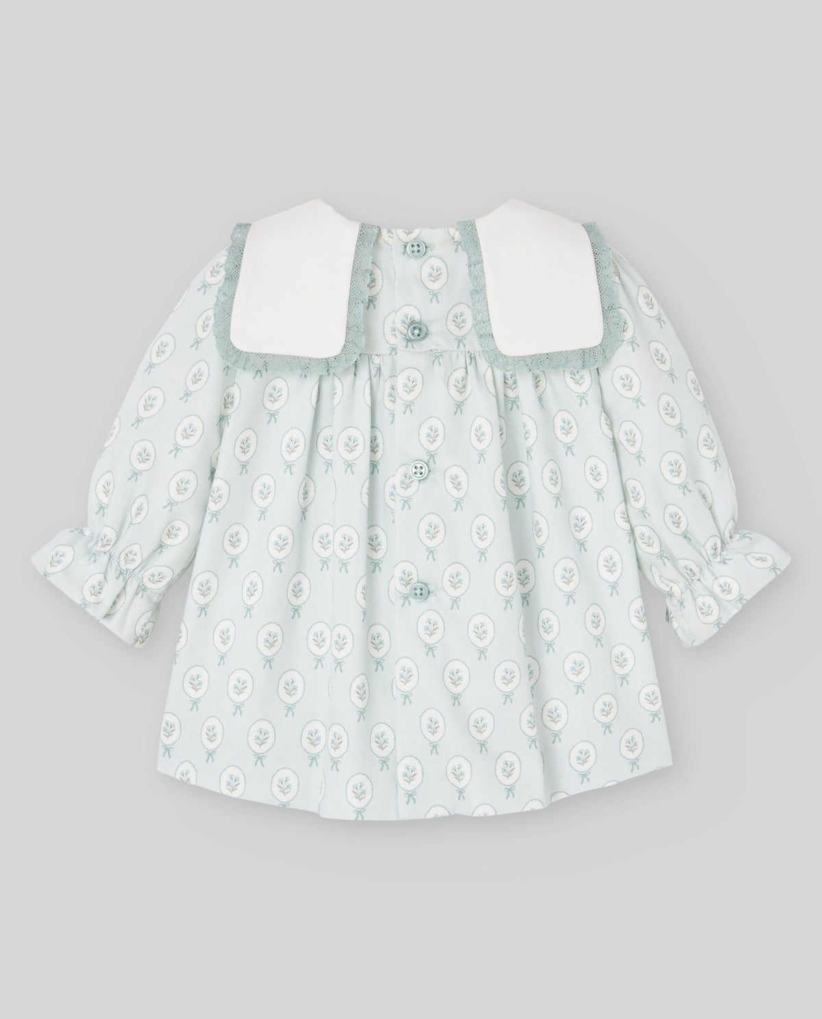 Vestido e tapa fralda verde da Paz Rodriguez "Leira"