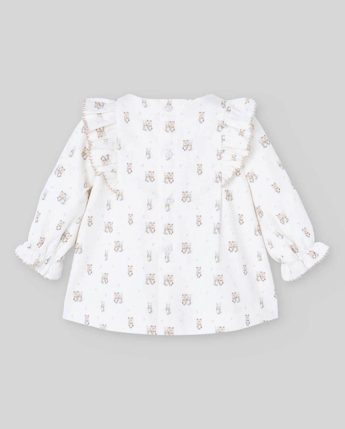 Vestido e tapa fralda estampado bege da Paz Rodriguez "Mel"