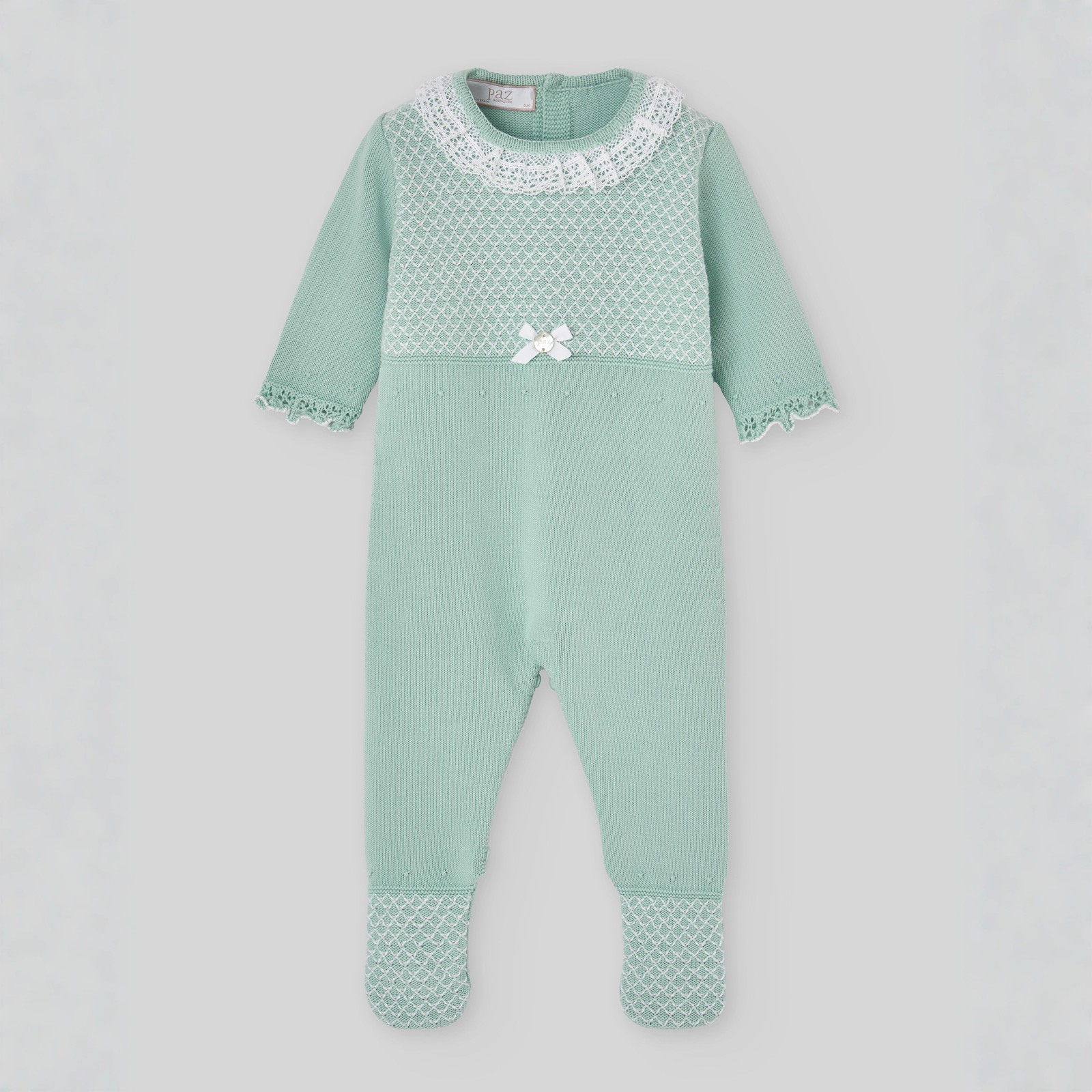 Babygrow em malha verde da Paz Rodriguez "Cauce"