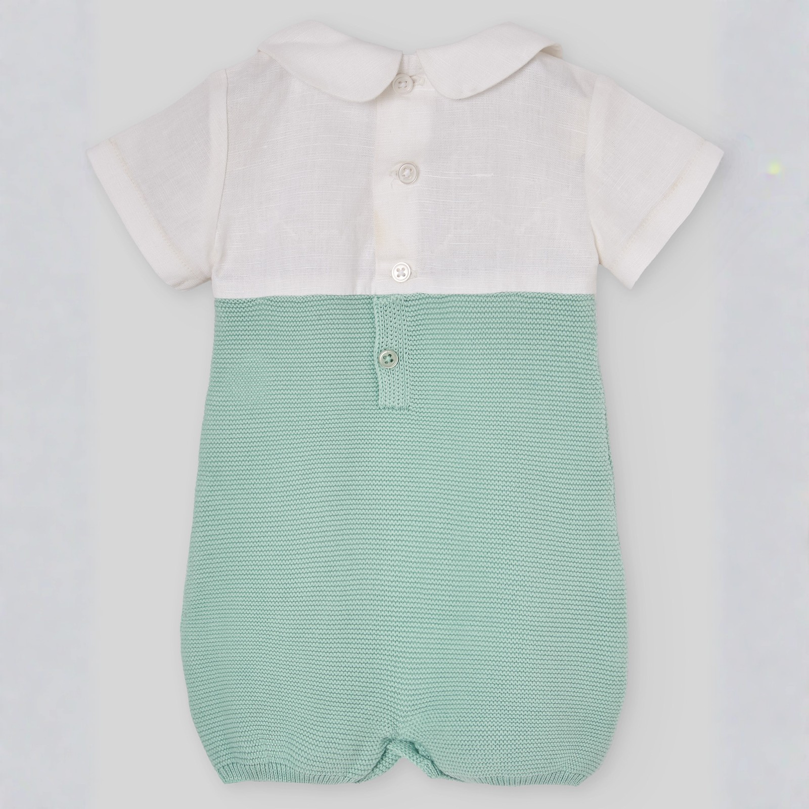 Fofo combinado verde e branco da Paz Rodriguez "Cauce"