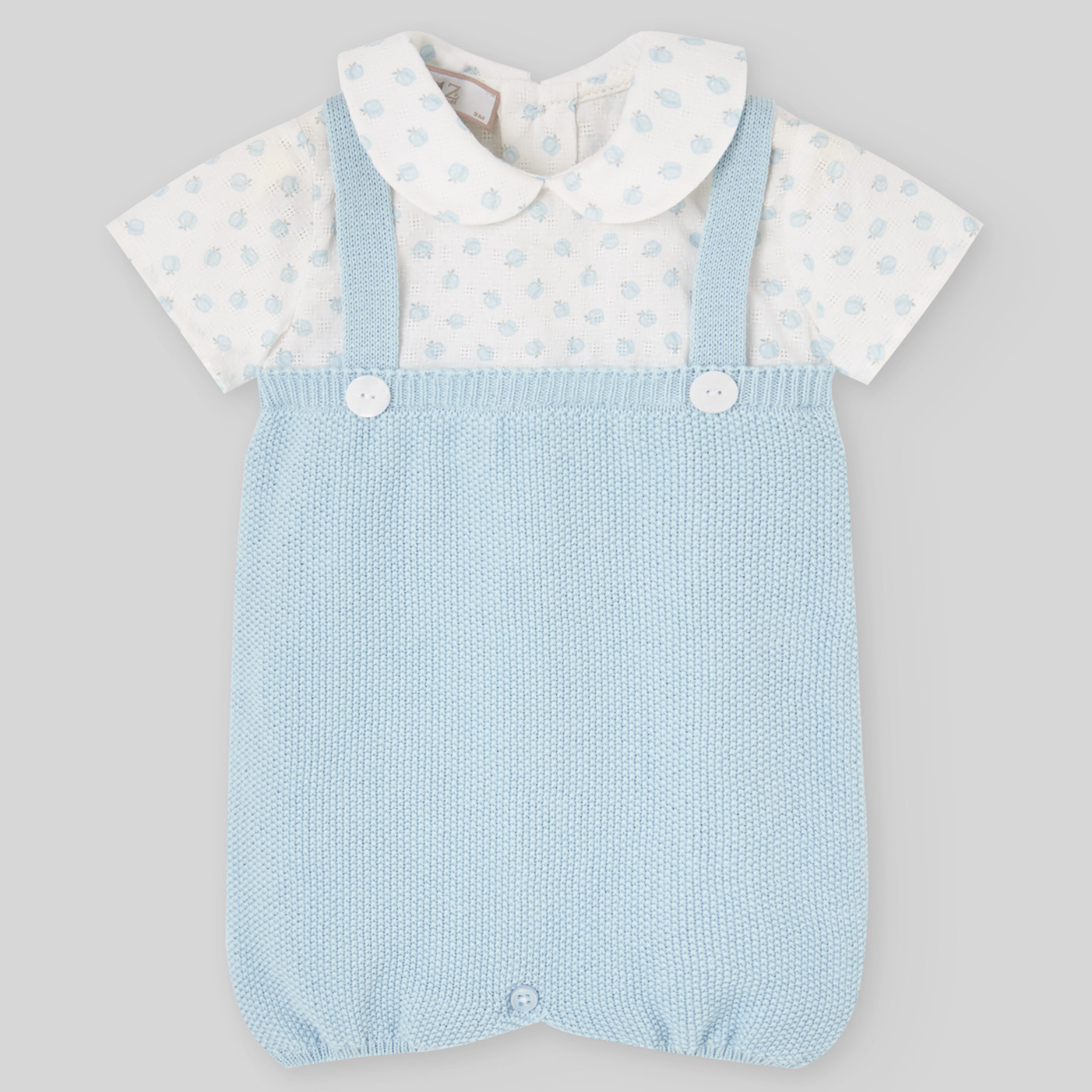 Fofo combinado com malha azul da Paz Rodriguez "Eden"