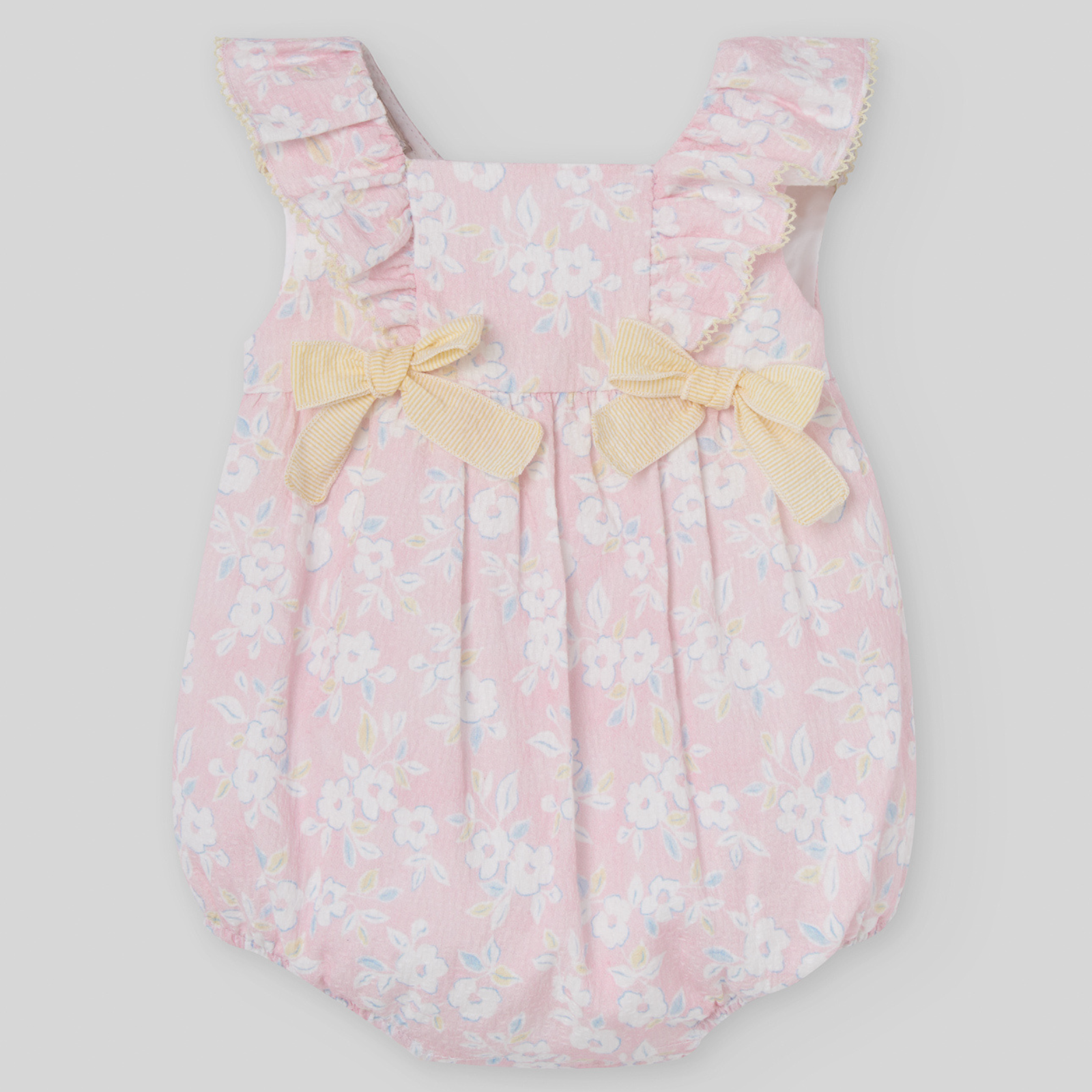 Fofo estampado rosa com laços amarelos da Paz Rodriguez "Candy"