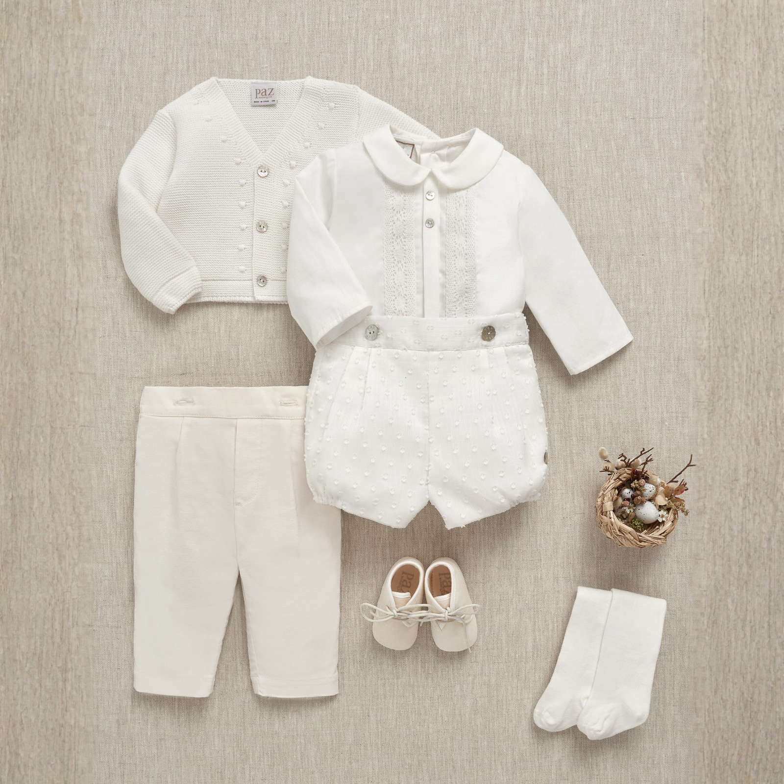 Conjunto cerimónia blusa e calça em pérola da Paz Rodriguez "Paz"