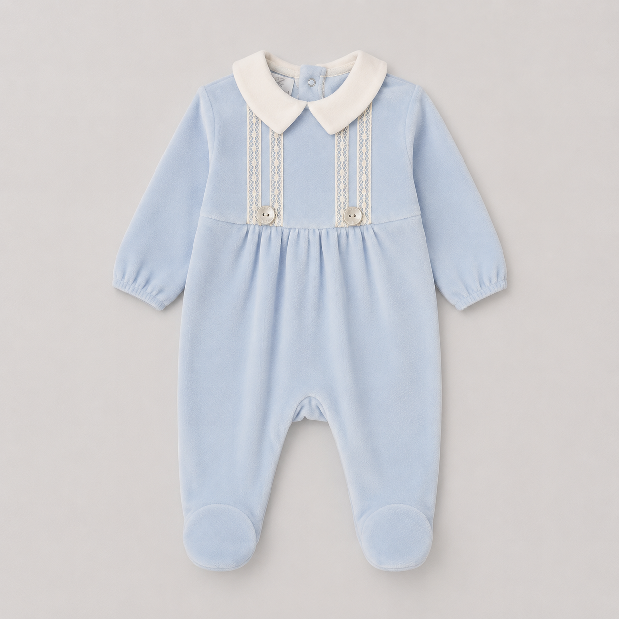 Babygrow laminado azul recém nascido menino da Paz Rodriguez "Ternura"