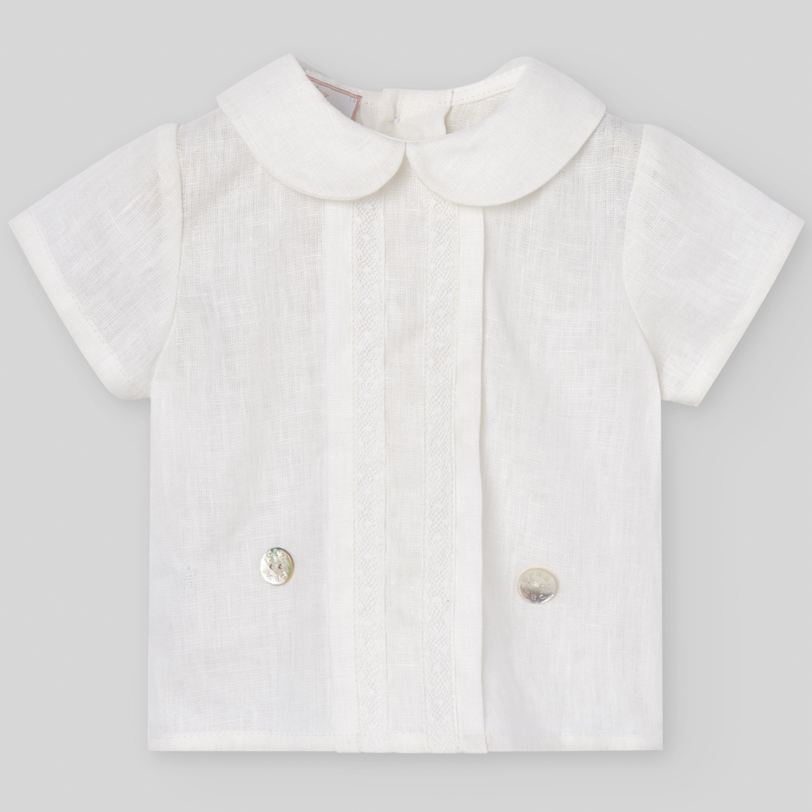 Conjunto cerimónia camisa pérola e calção azul da Paz Rodriguez "Alegra"