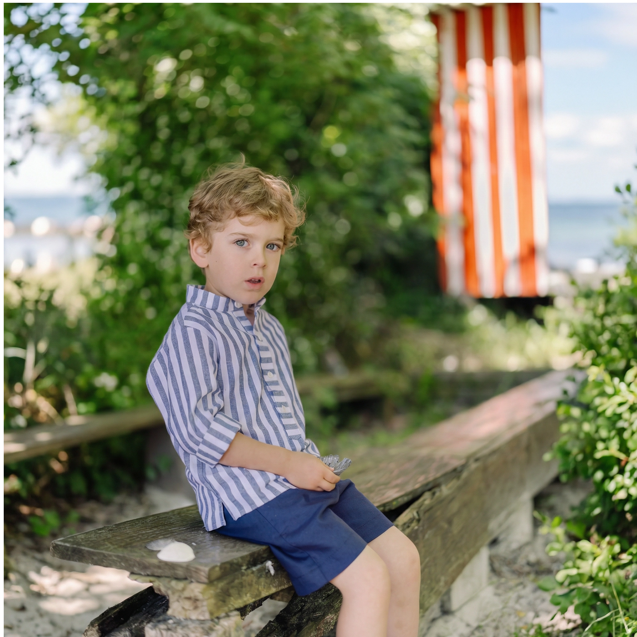 Conjunto camisa e calção azul marinho da Paz Rodriguez "Eslora"