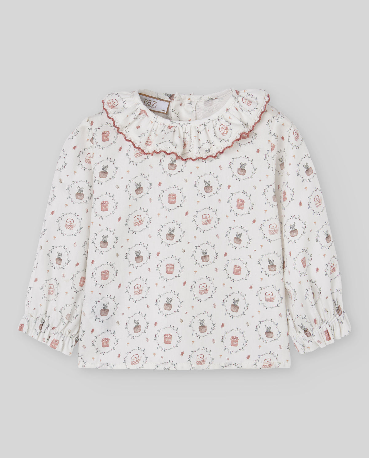 Conjunto blusa estampada e fofo malha rosa da Paz Rodriguez "Lumbre"