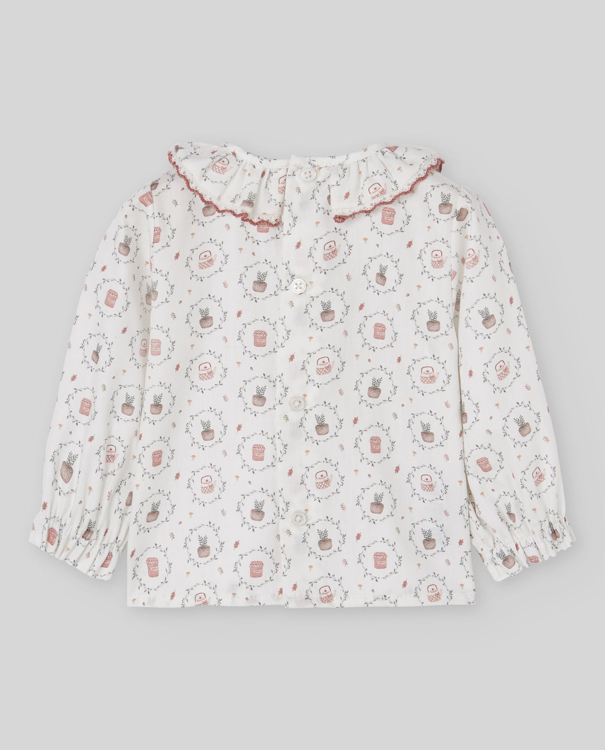 Conjunto blusa estampada e fofo malha rosa da Paz Rodriguez "Lumbre"