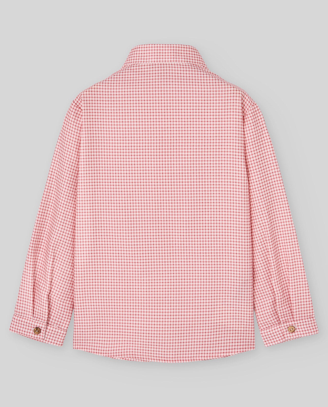 Conjunto camisa vichy rosa e calça bege da Paz Rodriguez "Lumbre"