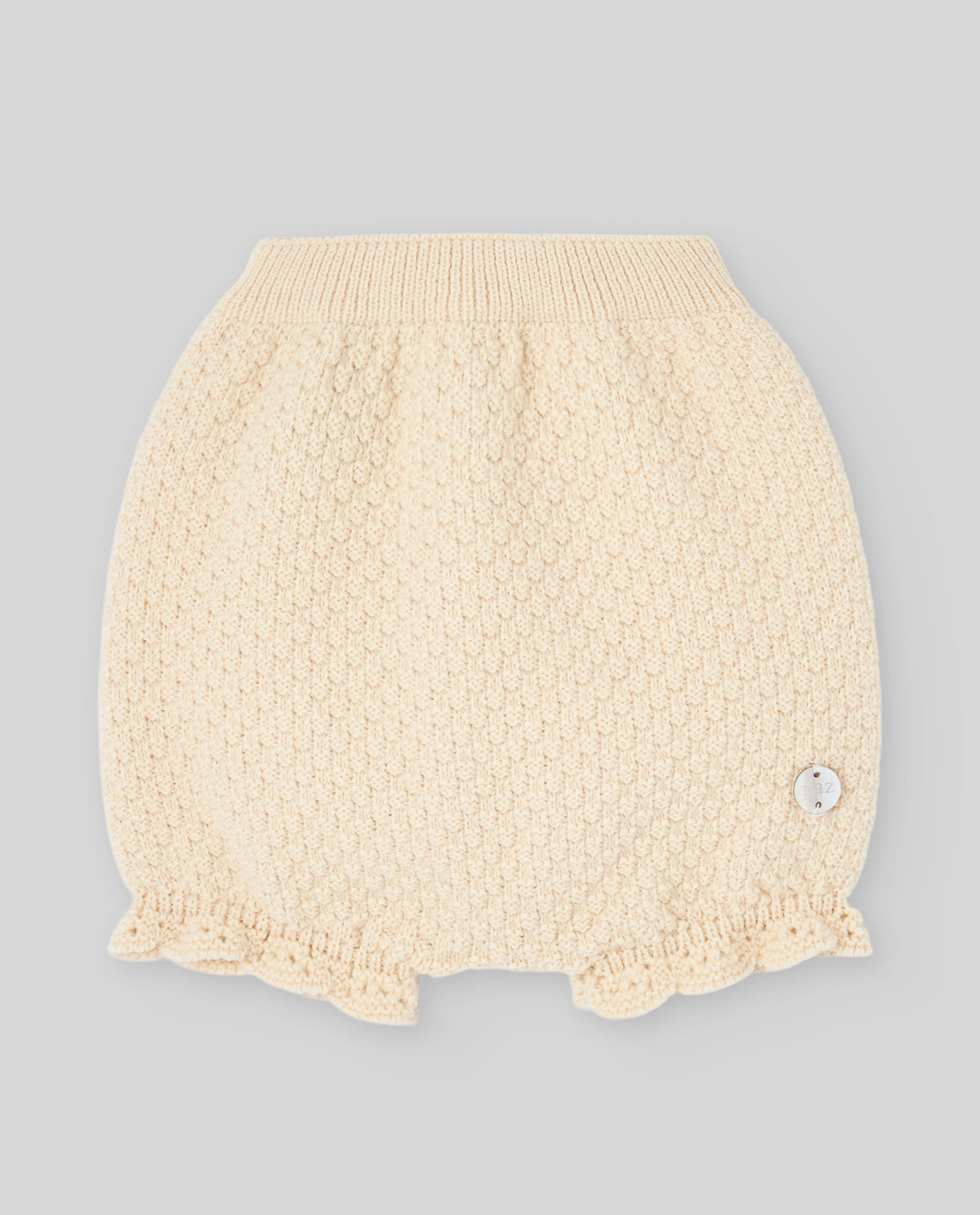 Conjunto calção malha bege e blusa pérola estampada da Paz Rodriguez "Mel"