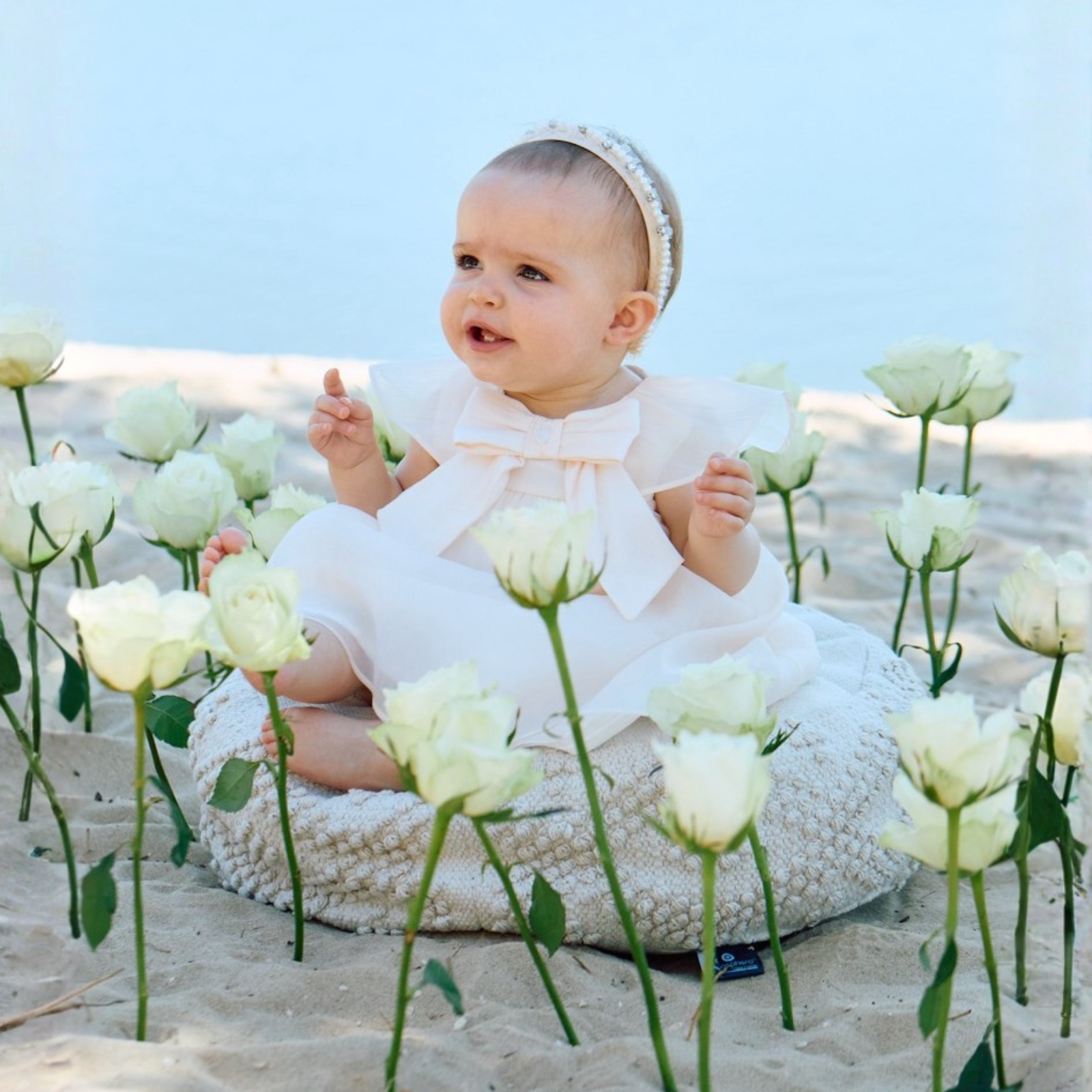 Vestido pérola com laço para menina da Patachou "Girl"