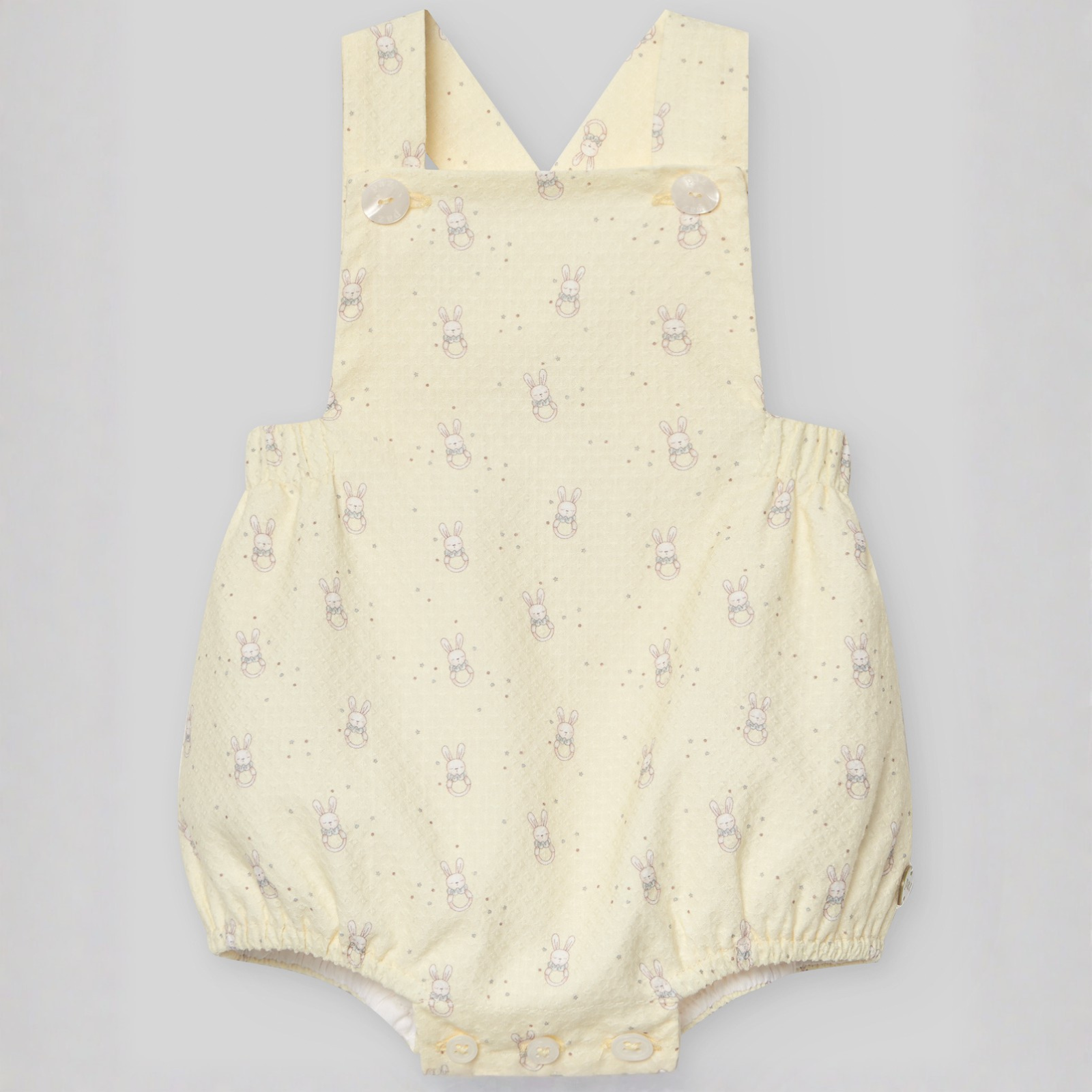 Conjunto body branca e jardineira amarela da Paz Rodriguez "Albor"