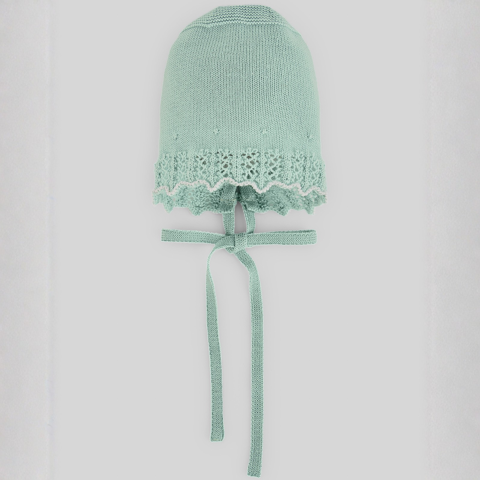 Touca recém nascido em malha verde da Paz Rodriguez "Cauce"