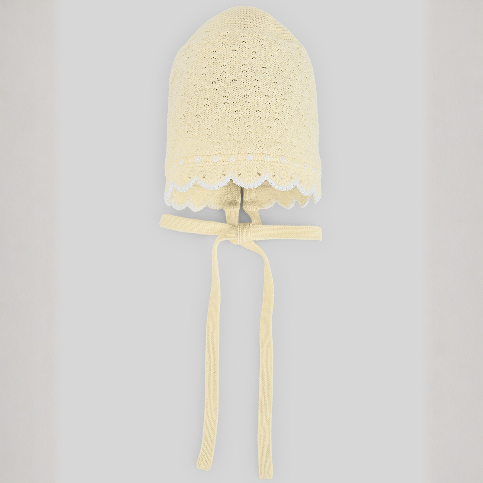 Touca recém nascido em malha amarelo da Paz Rodriguez "Albor"