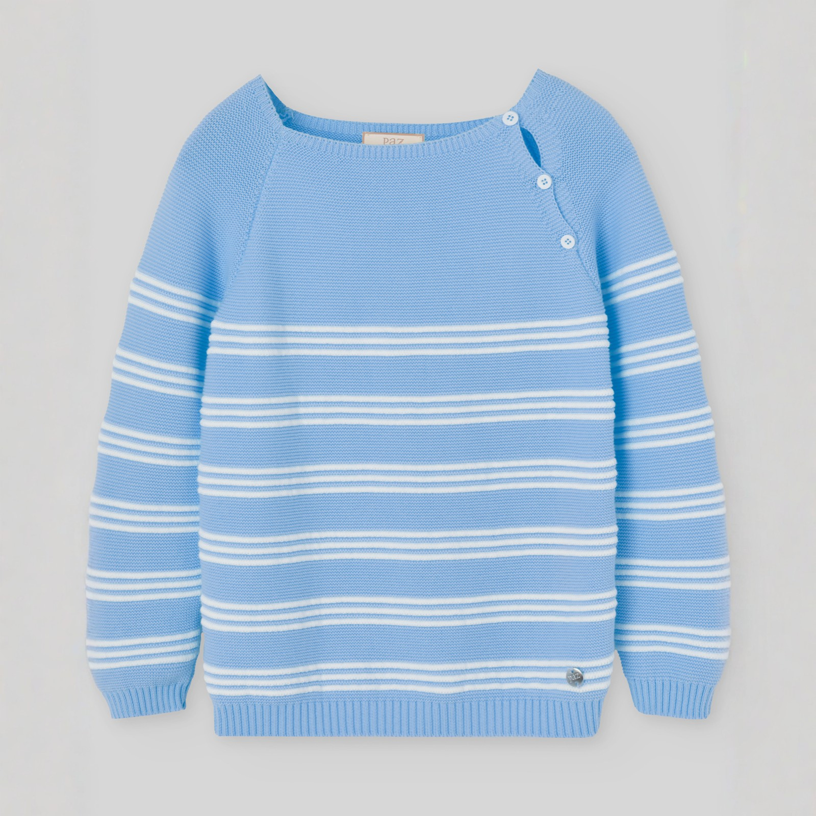 Camisola malha azul e branca menino da Paz Rodriguez "Corales"