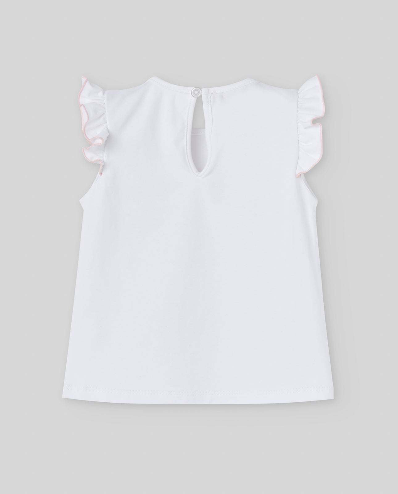 Conjunto t-shirt branca e cueca de banho rosa da Paz Rodriguez "Baño"