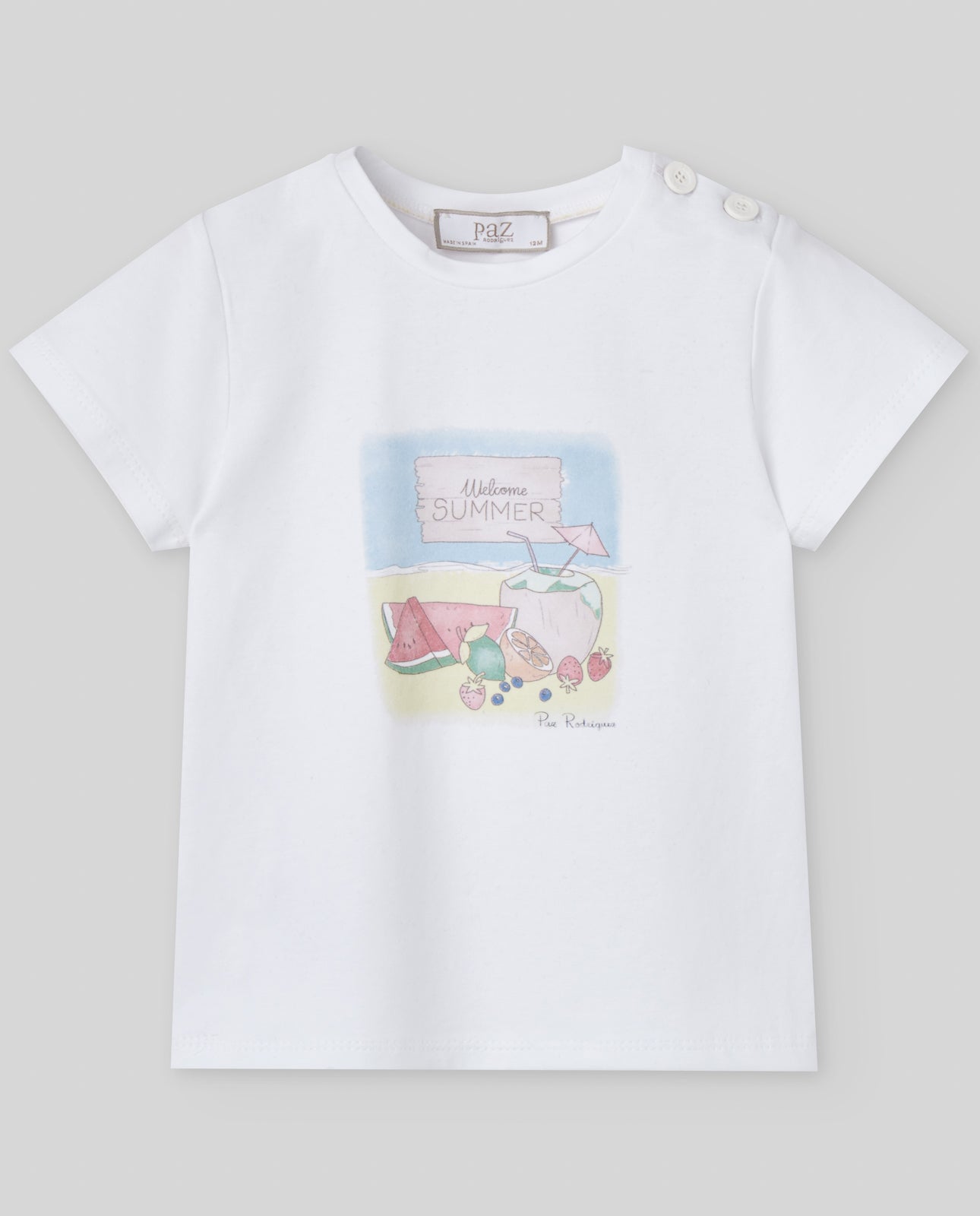 Conjunto t-shirt branca e calções de banho amarelo da Paz Rodriguez "Baño"