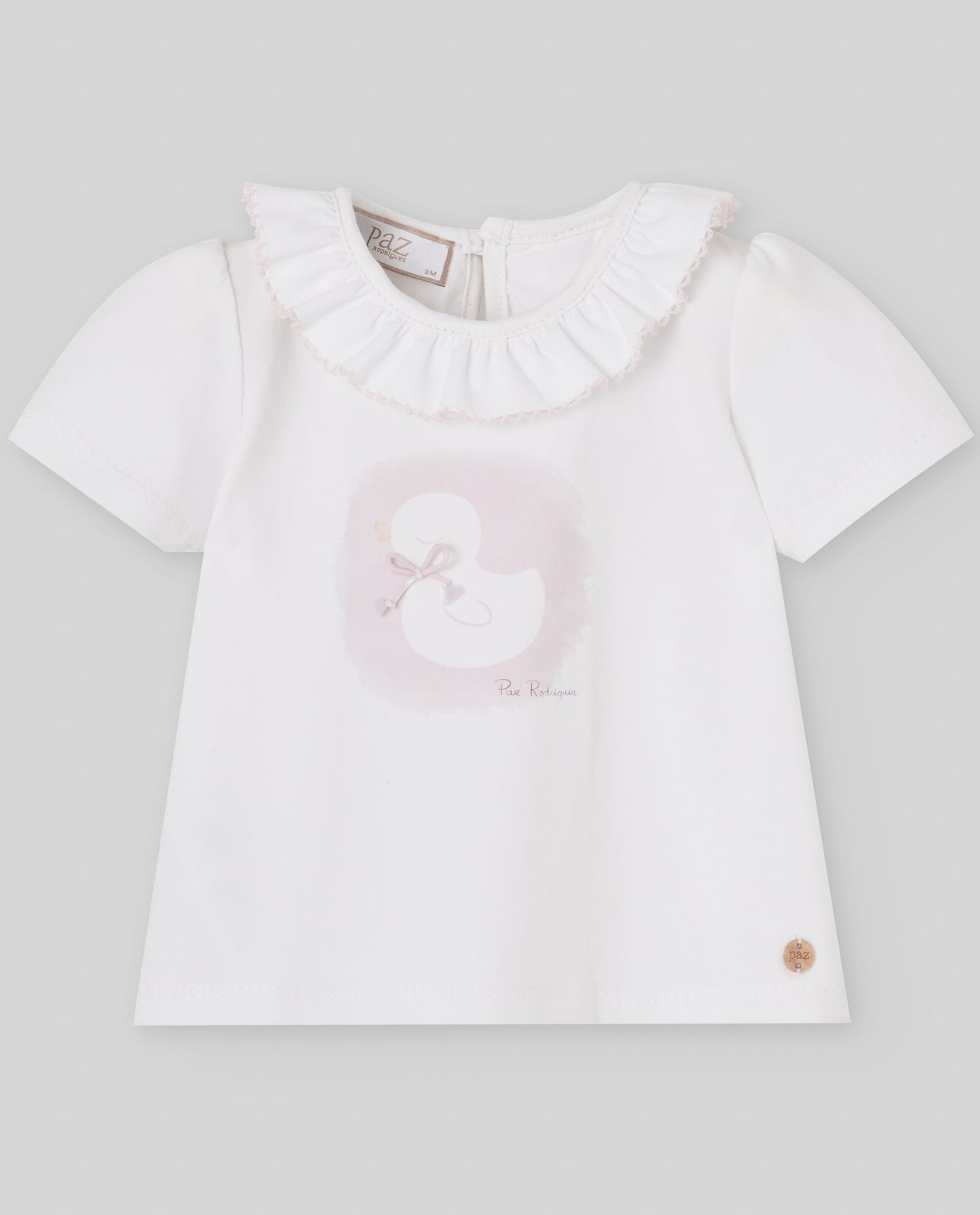 Conjunto t-shirt e tapa fralda rosa da Paz Rodriguez "Cua Cua"