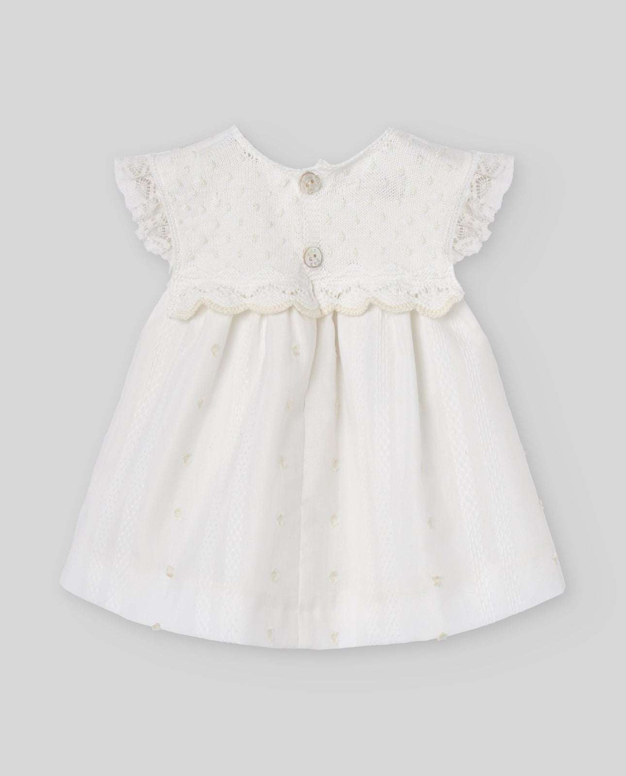 Vestido combinado e tapa fralda pérola cerimónia da Paz Rodriguez "Paz"