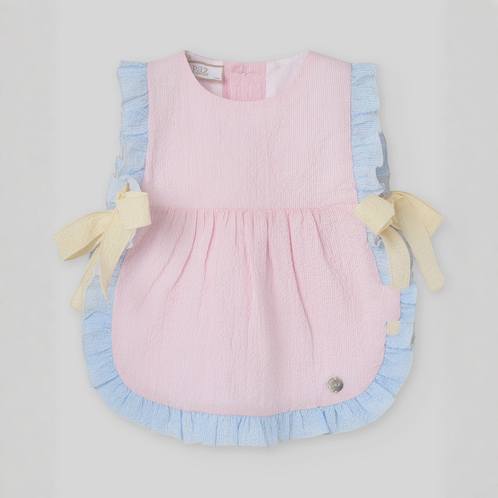 Vestido rosa e tapa fralda da Paz Rodriguez "Candy"