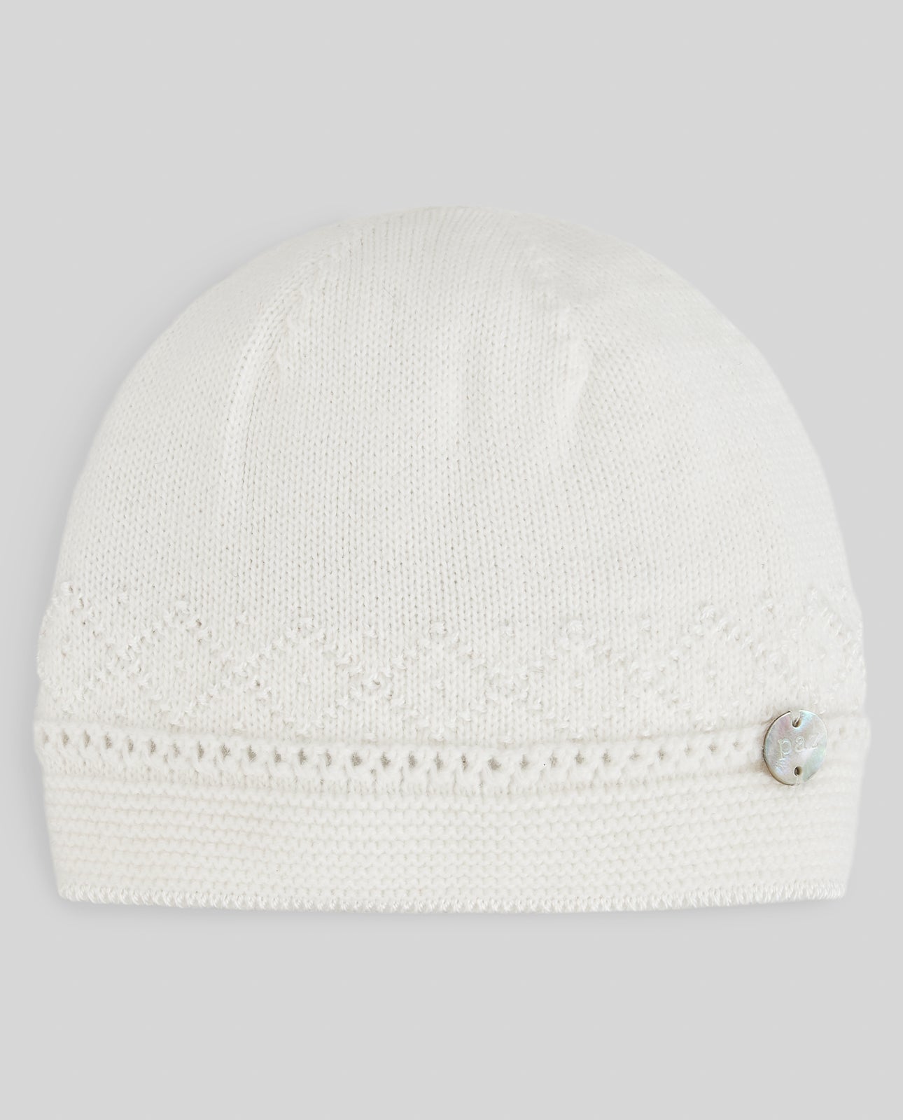 Gorro recém nascido em malha pérola da Paz Rodriguez "Paz"