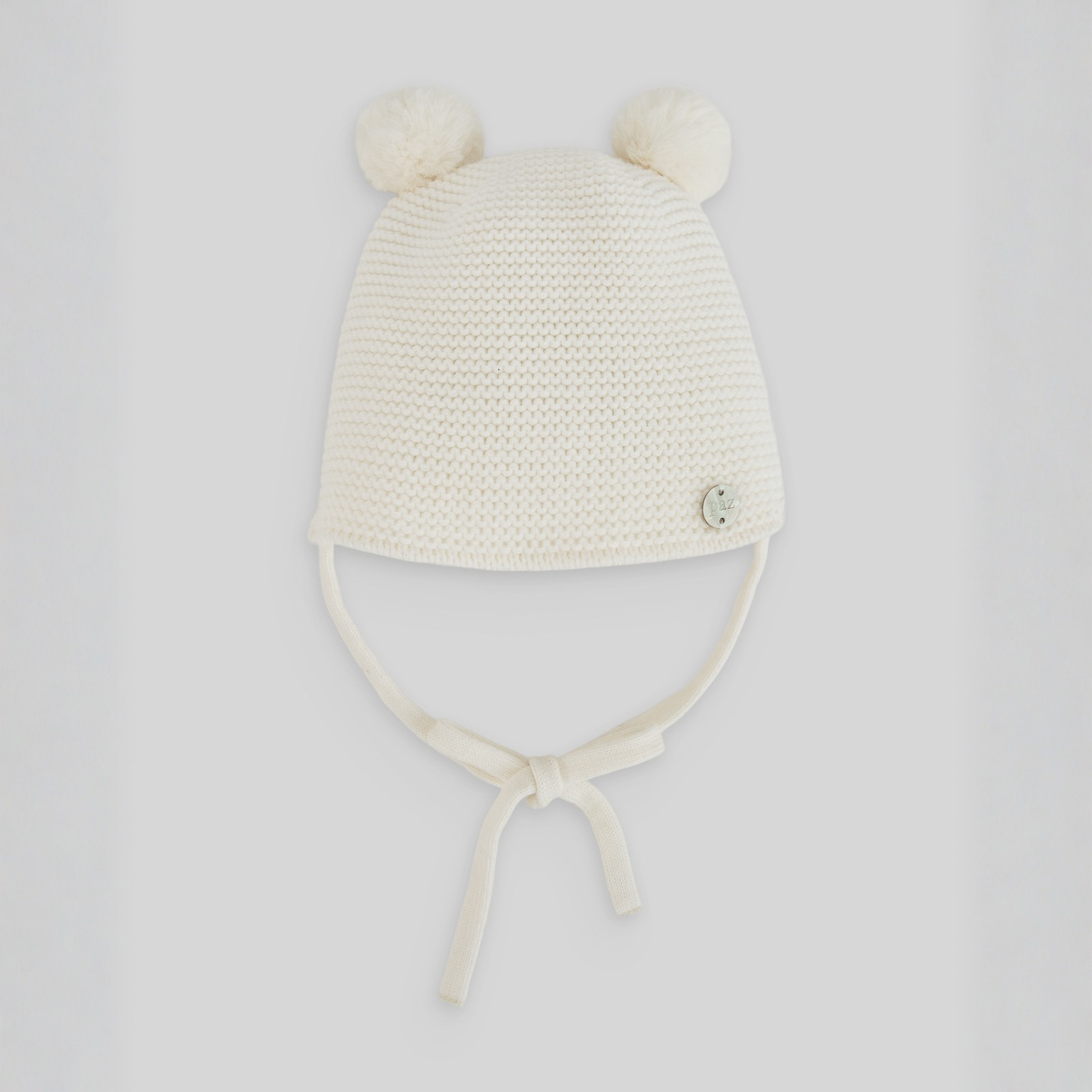 Gorro com pompons bege da Paz Rodriguez "Mel"