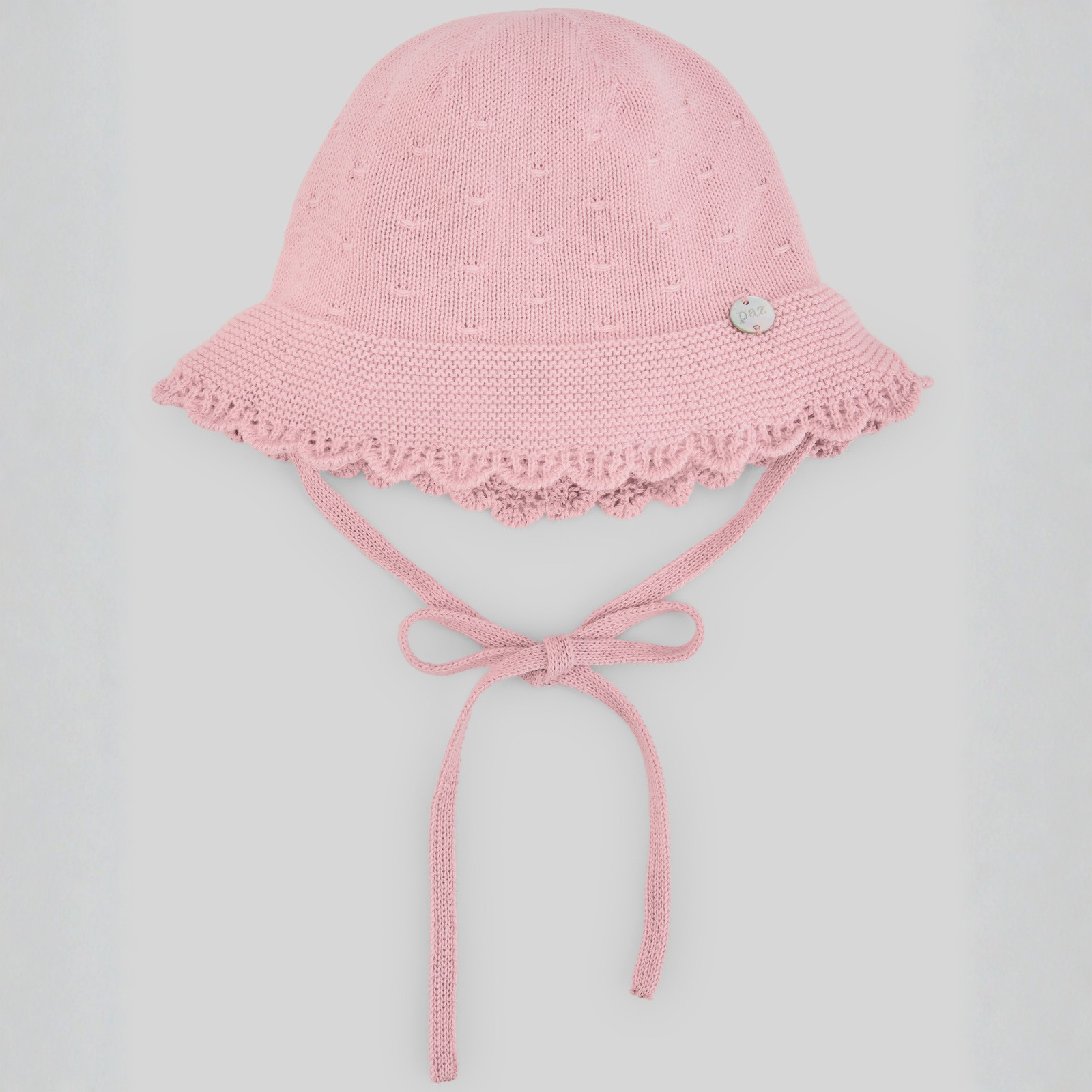 Touca recém nascido em malha rosa da Paz Rodriguez "Mimosa"