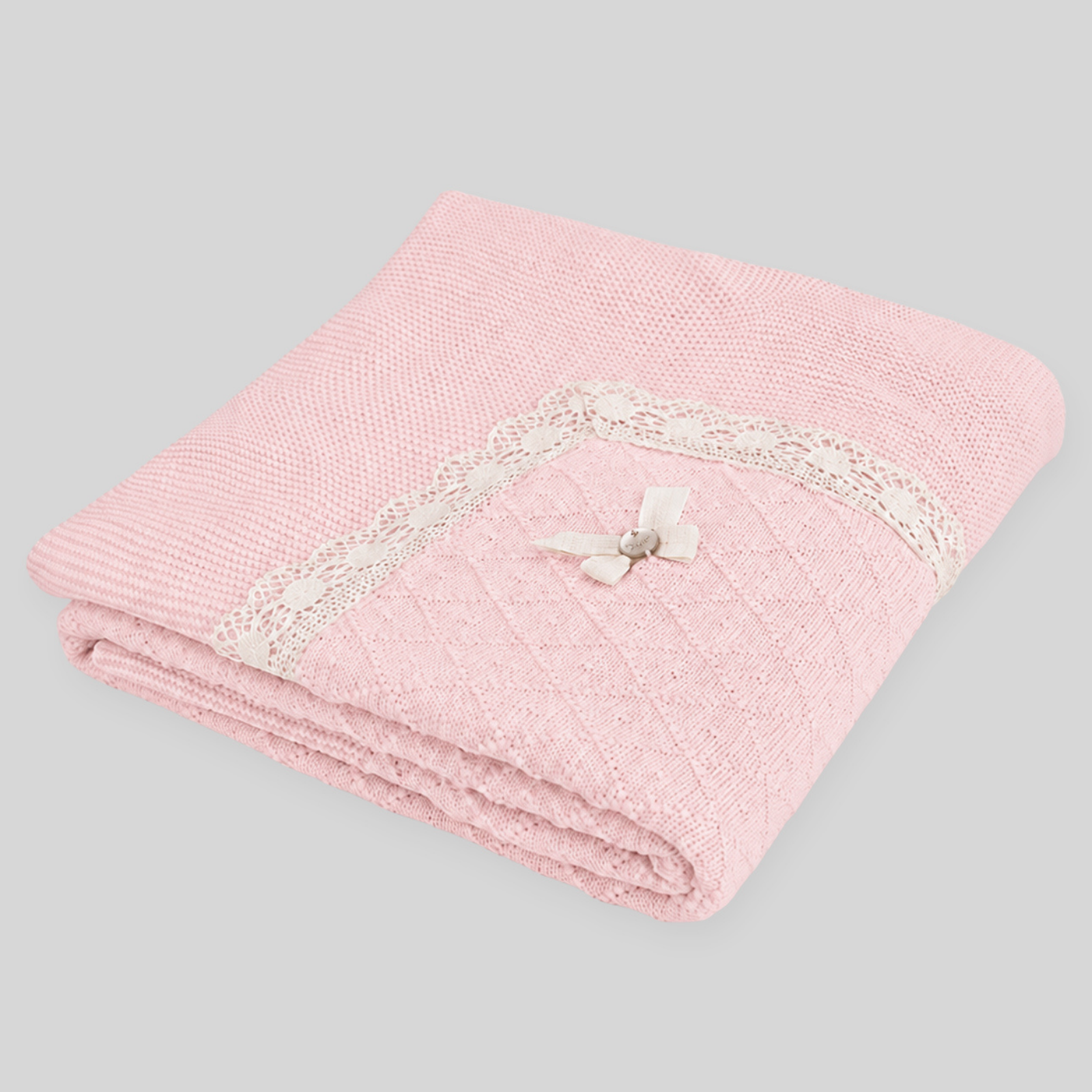 Manta em malha rosa da Paz Rodriguez "Paz"