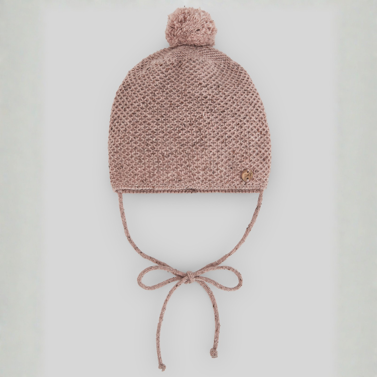 Gorro com pompom em malha rosa da Paz Rodriguez "Moneca"