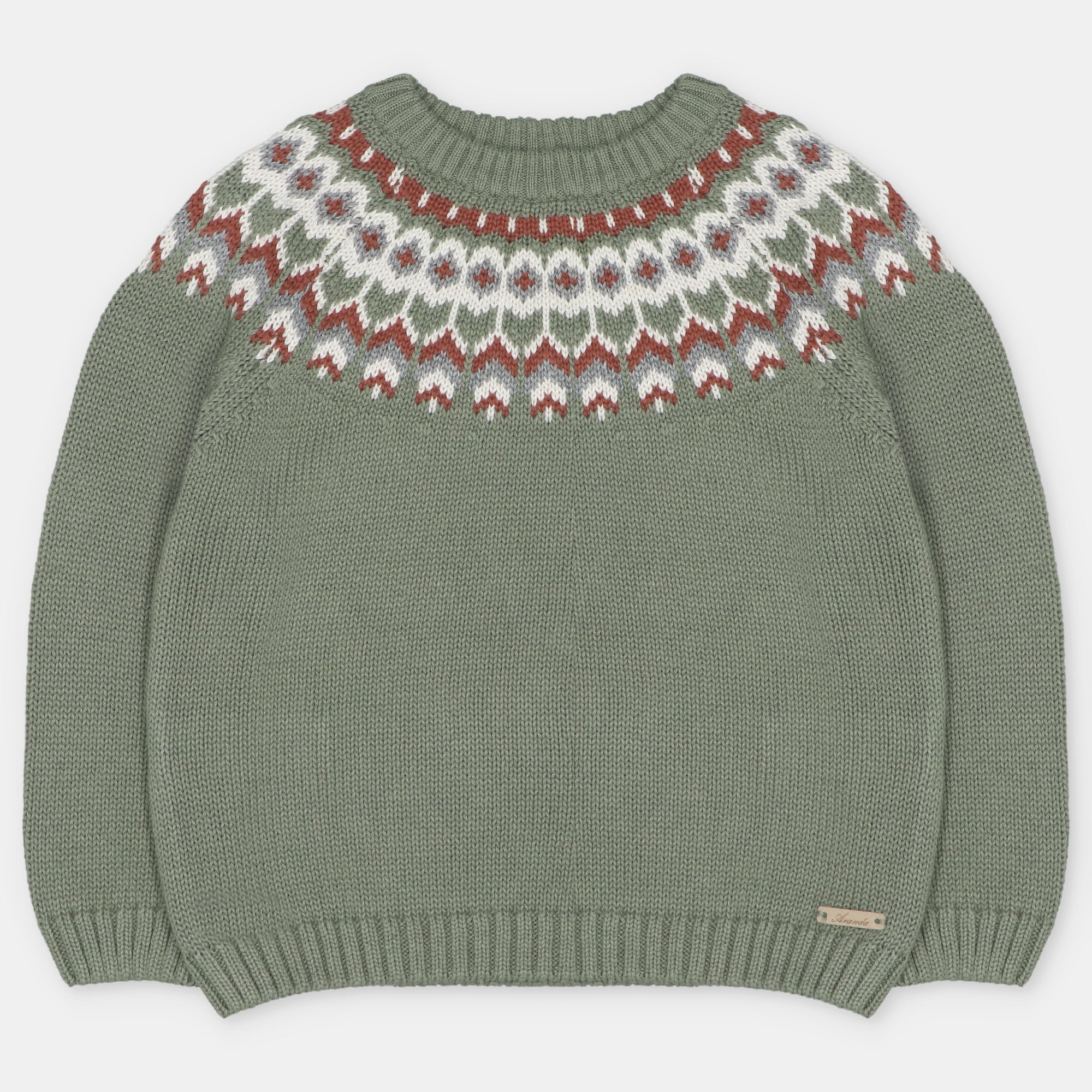 Camisola verde caqui com jacquard da Martín Aranda "Siero"