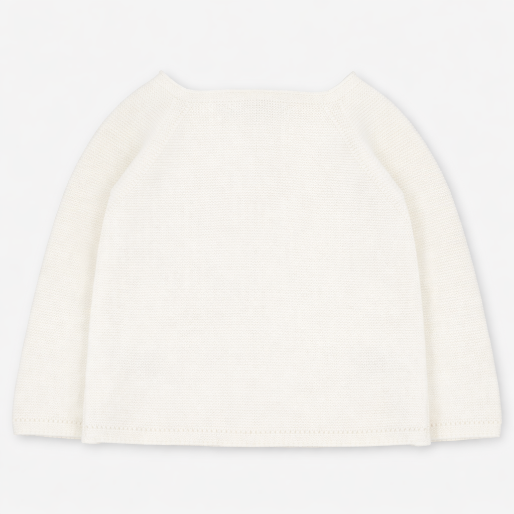 Casaco de malha pérola com pontinhos em relevo da Martín Aranda "Winnipeg"