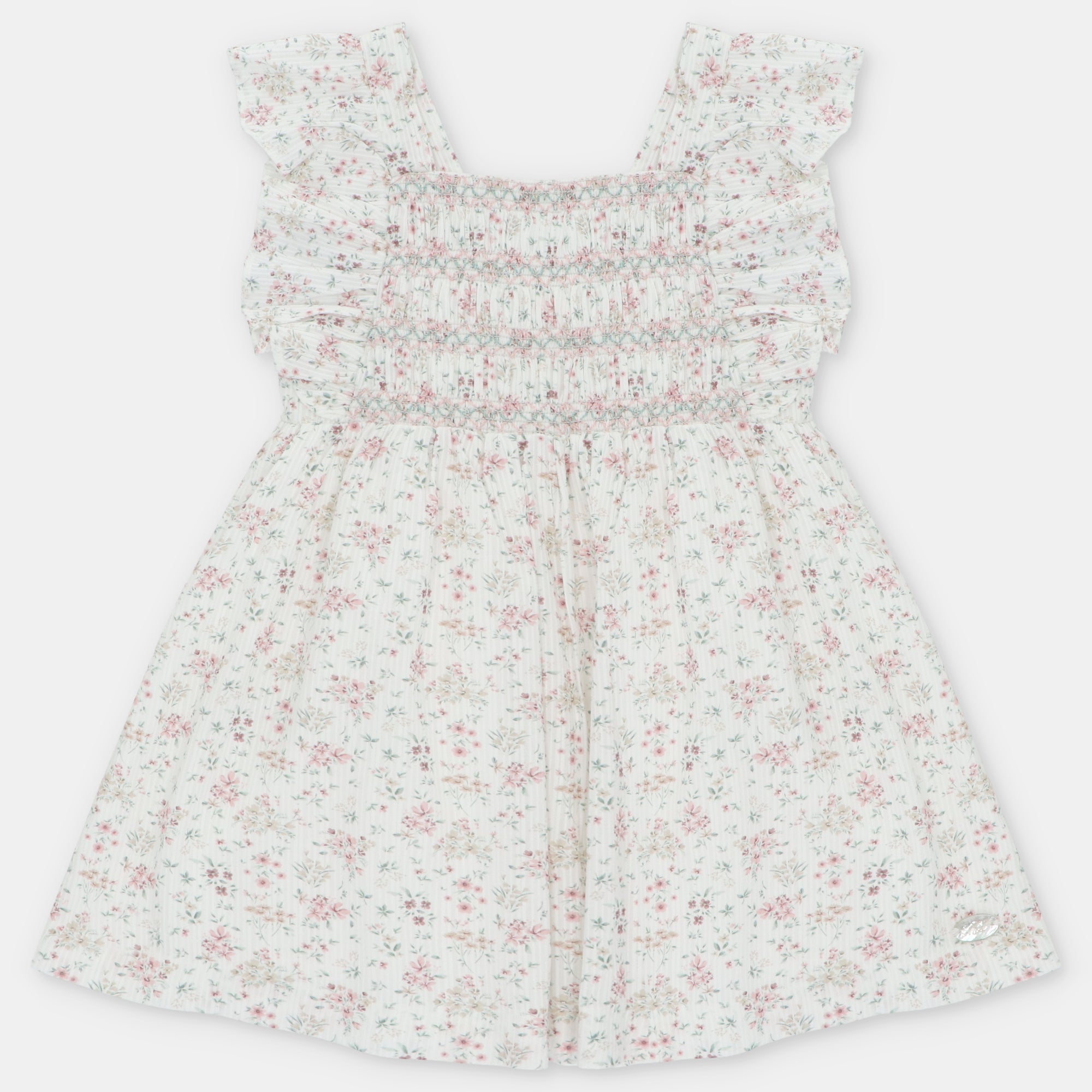 Vestido floral com favos de mel para menina da Martín Aranda "Toronto"