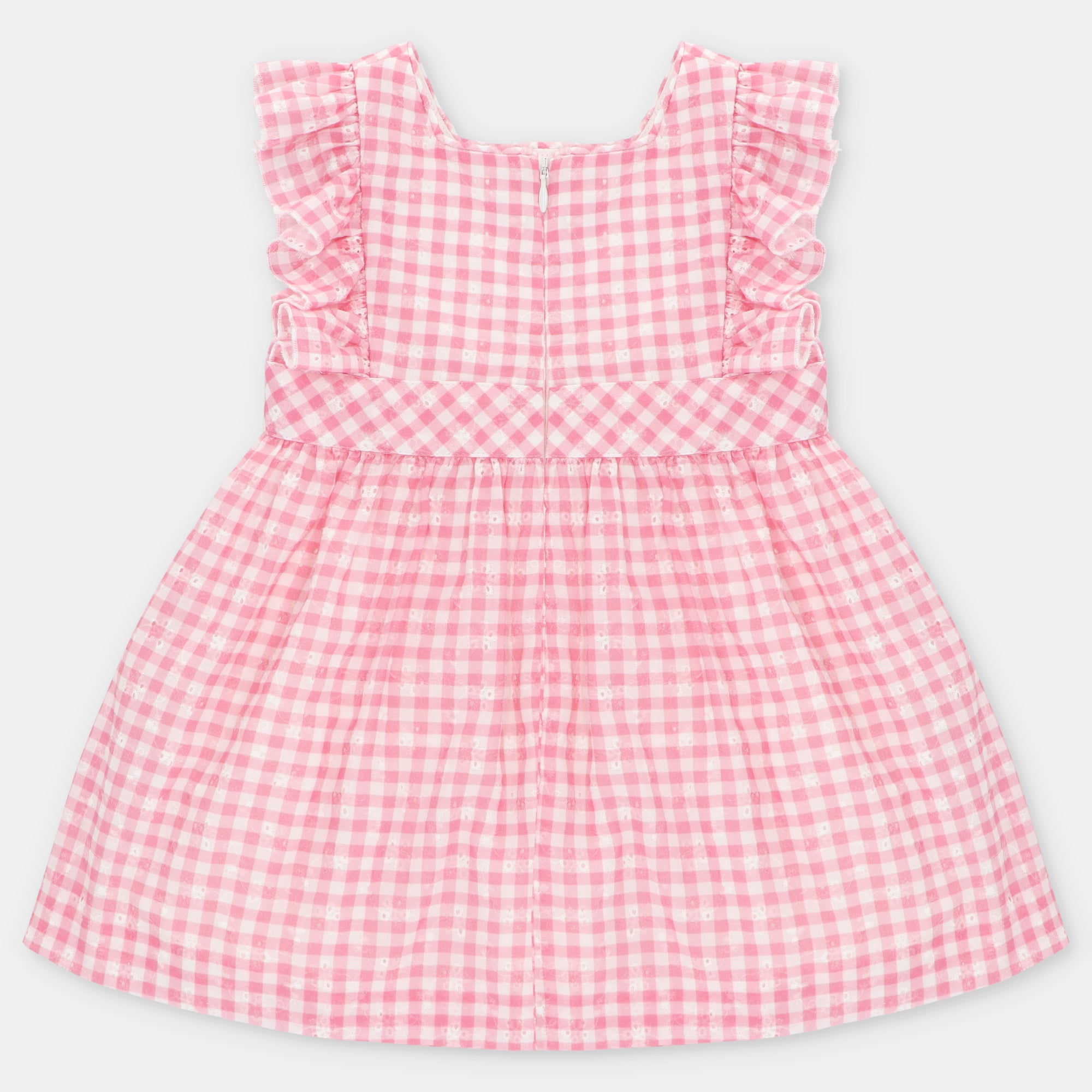 Vestido em vichy coral para menina da Martín Aranda "Alberta"