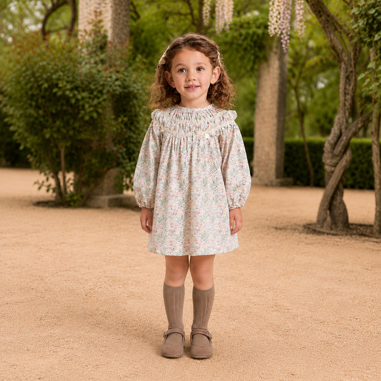 Vestido floral para menina da Martín Aranda "Pravia"