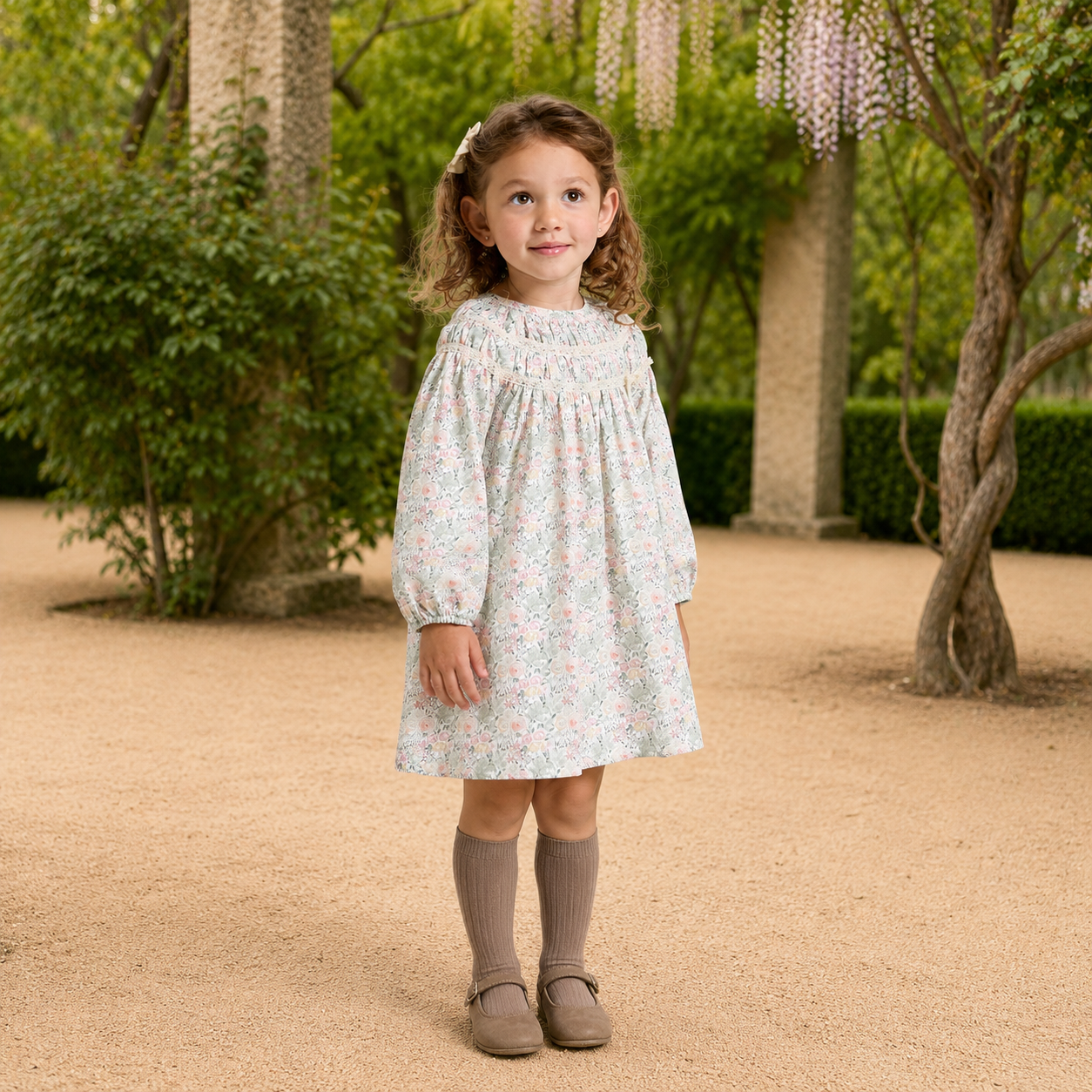 Vestido floral para menina da Martín Aranda "Pravia"