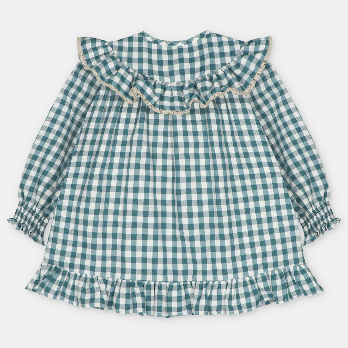 Vestido estampado vichy verde da Martín Aranda "Navia"